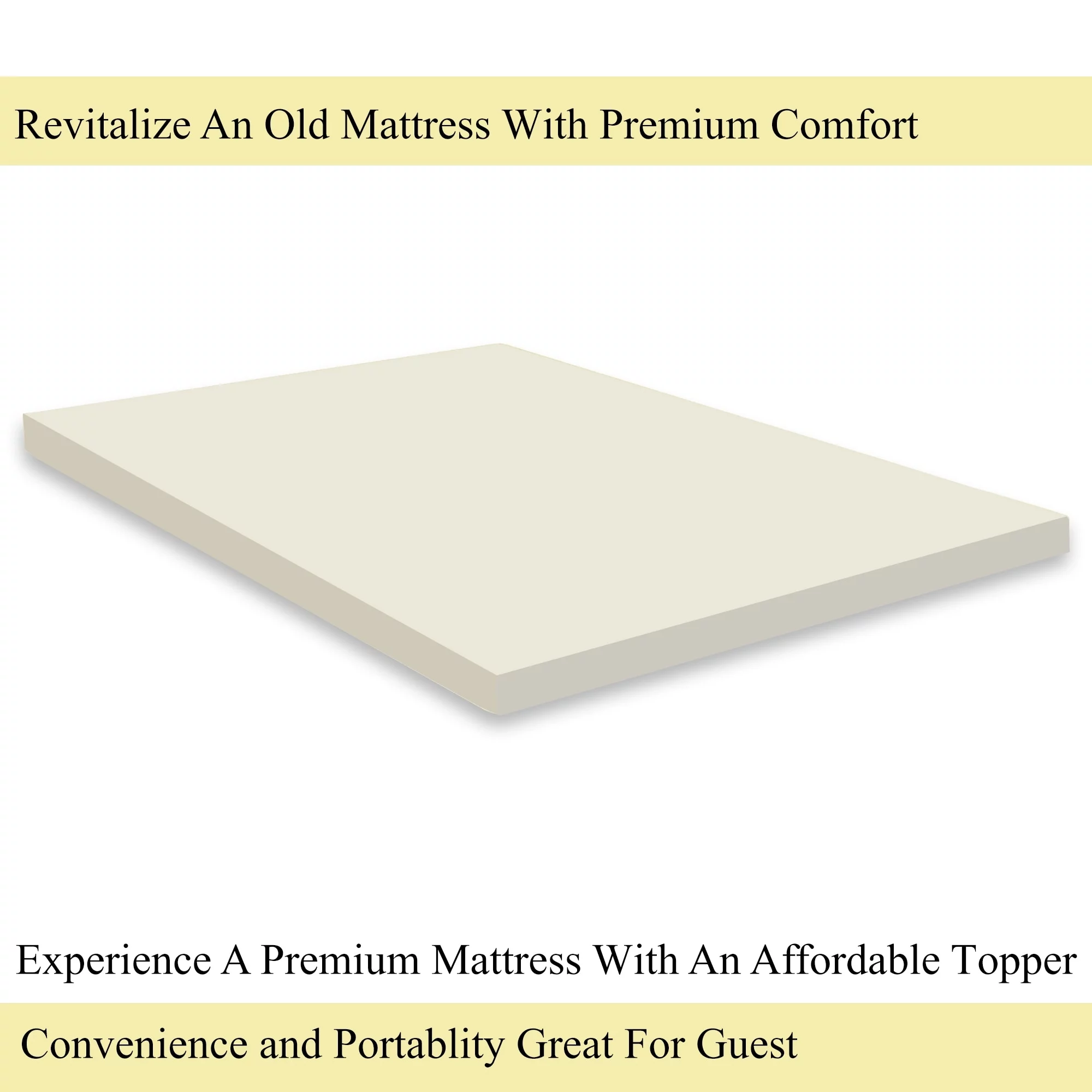 ONETAN  2-Inch High Density Gel Foam Mattress Topper, Add Comfort To Mattress King