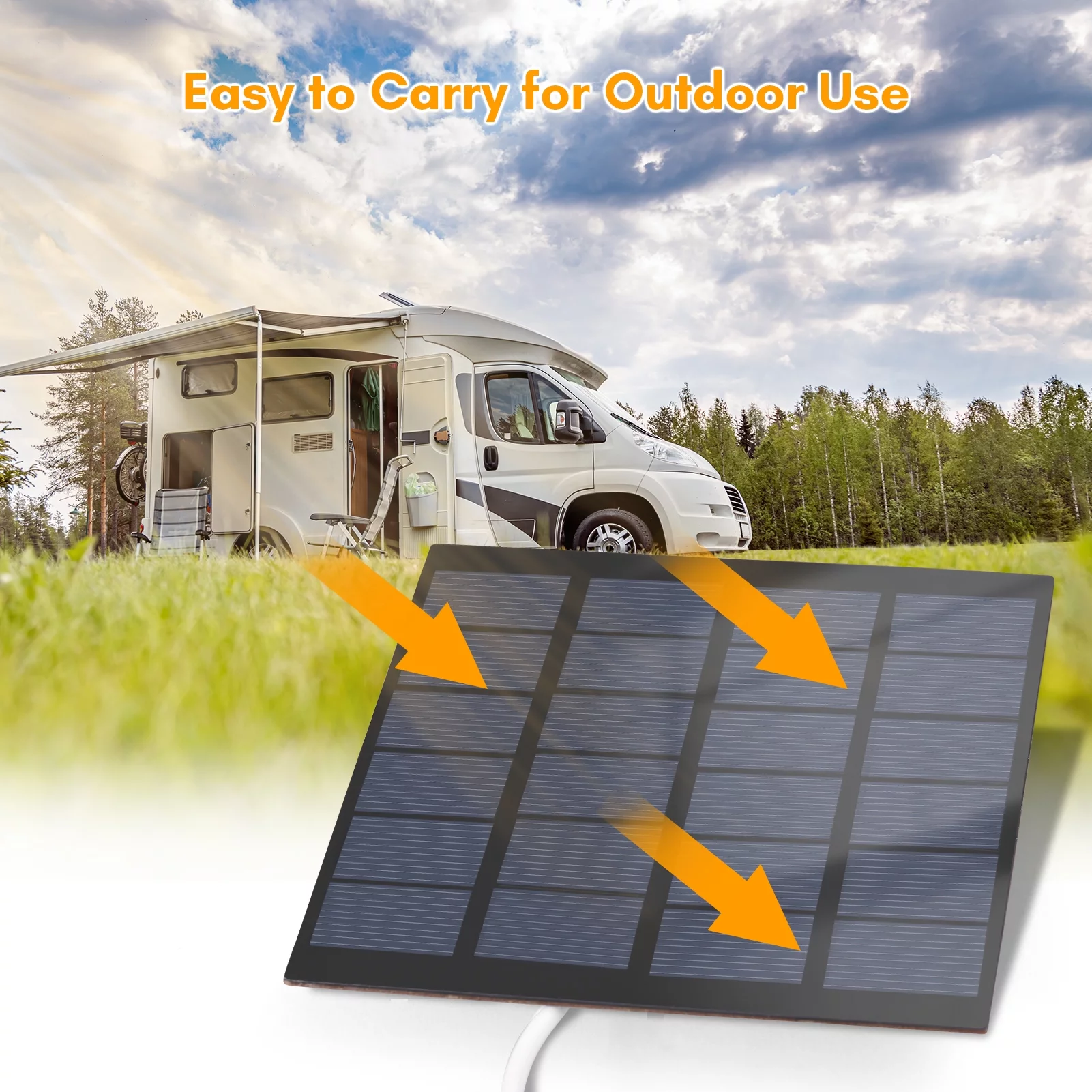 1.5W Portable Solar Waterproof Solar Panel for Camping with USB Interface for Charging Mobile Phones  Banks Fans
