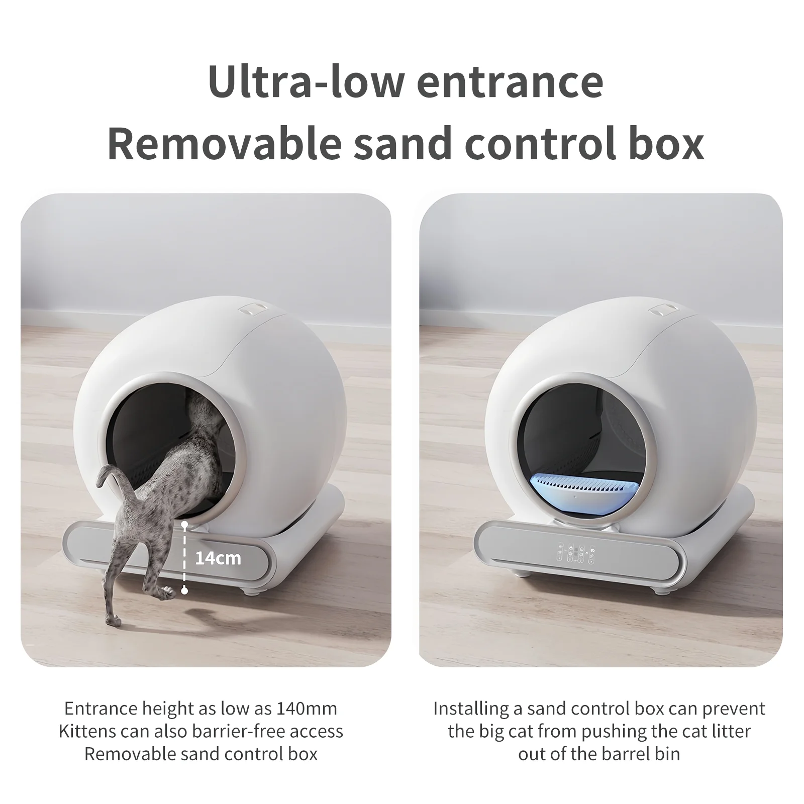 XCLOUD Smart Cat Litter Box, Self-Cleaning Cat litter Box, xSecure/Odor Removal/APP Control, 65L