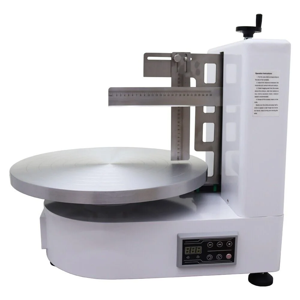 PreAsion 4-16INCH Cake Cream Spreading Coating Smearing Machine Electric Embryo Smearing Machine White 110V
