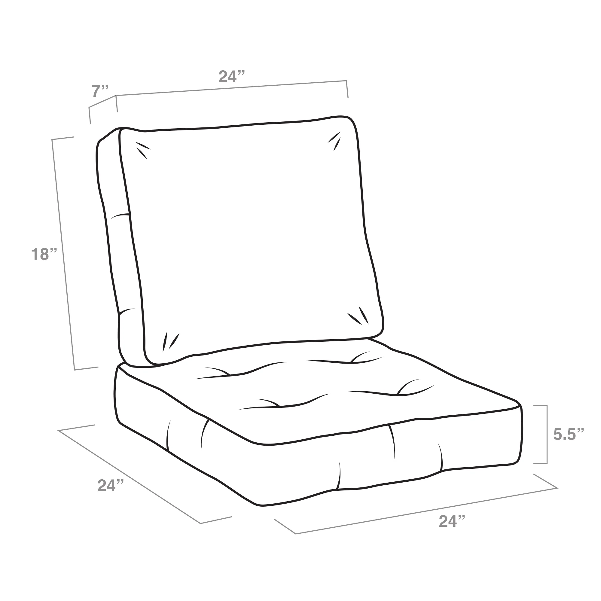 Arden Selections Reversible Outdoor Plush Modern Tufted Blowfill Deep Seat Set, 24 x 24, Water Repellent, Fade Resistant, Deep Seat Bottom and Back Cushion for Chair/Sofa, Sapphire Aurora Blue Damask