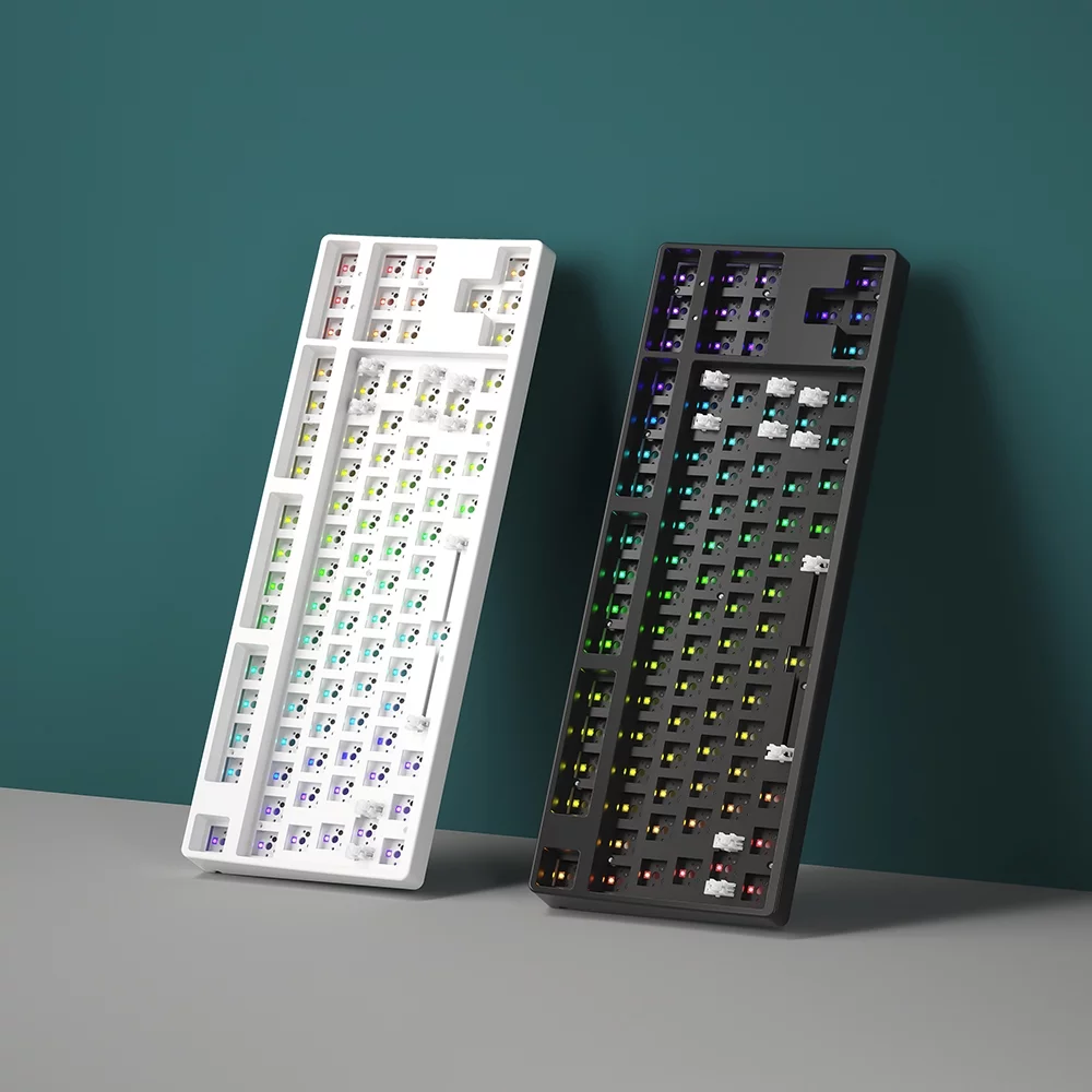 iblancod C87 Tri-mode Wireless Keyboard 87-Key Mechanical Keyboard Gaming Keyboard with All Switches Changeable BT Mode Wired Mode 2.4GHz Wireless Mode Customized Keyboard Kit