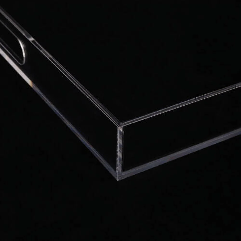 Clear Extra Large Square Acrylic Serving Tray w/ Handles Oversize 18.9*18.9 Inch