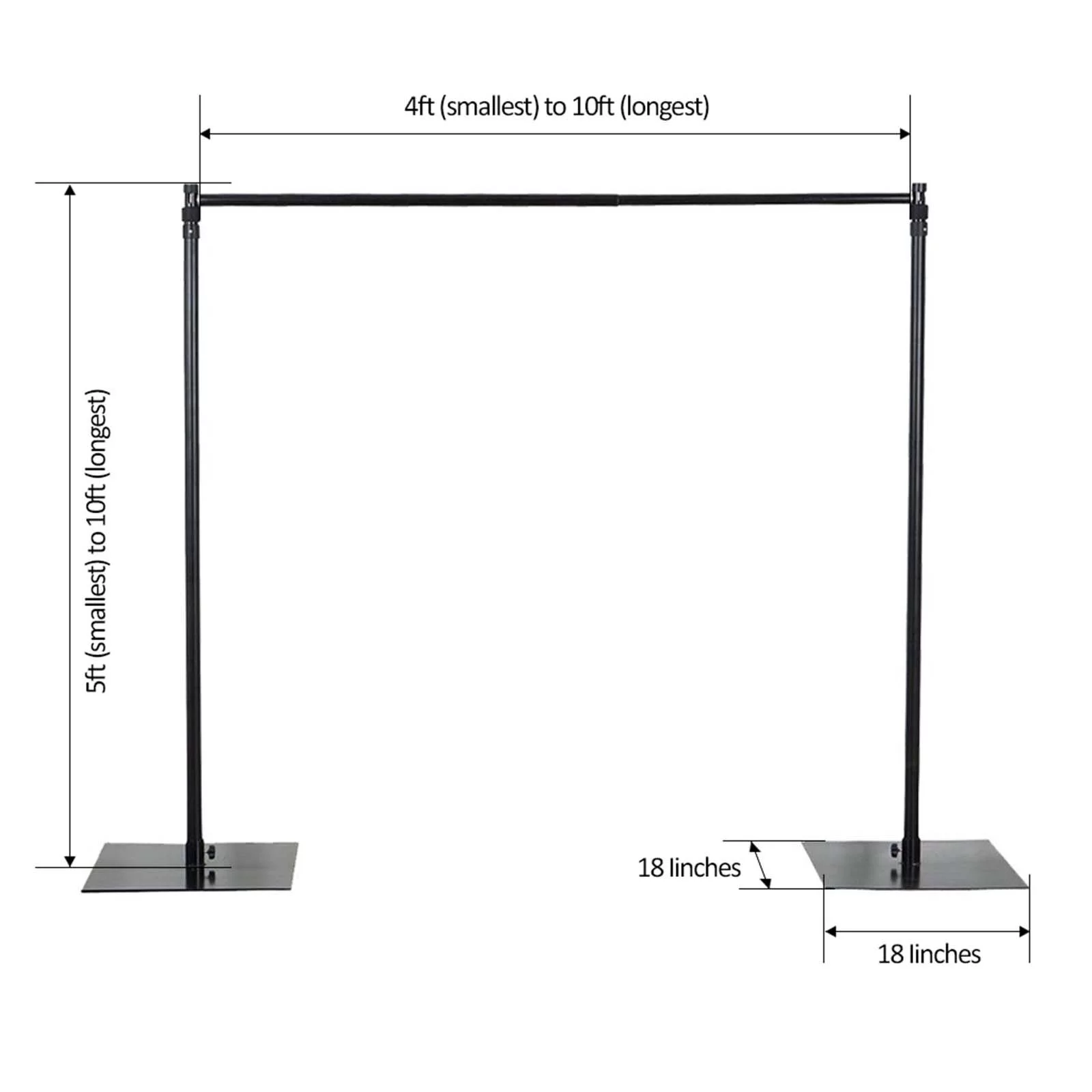BalsaCircle Black 10 feet x 10 feet Heavy Duty Adjustable Pipe Drape Kit Backdrop Support Stand Party Photo