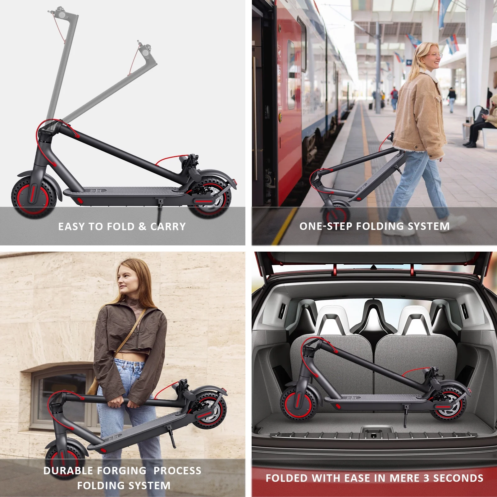 Windhorse 350W Brushless Motor Foldable Electric Kick Scooter - 15 Miles Max Range & 15.5 MPH Top Speed with 8.5