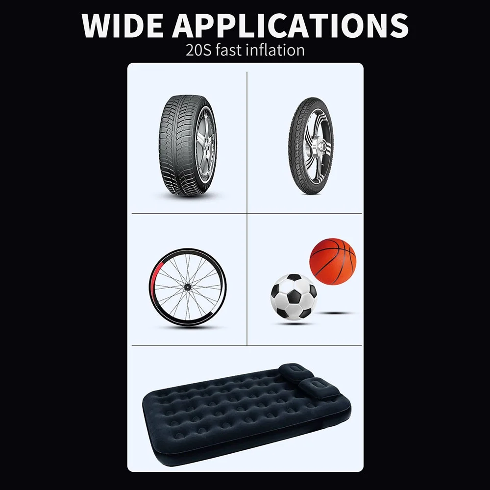 Nebublu Electric Inflator 12V Car Digital Tire Inflator 150PSI Air Compressor with Inflatable Function， Versatile for  Adventures and Beach Vacations