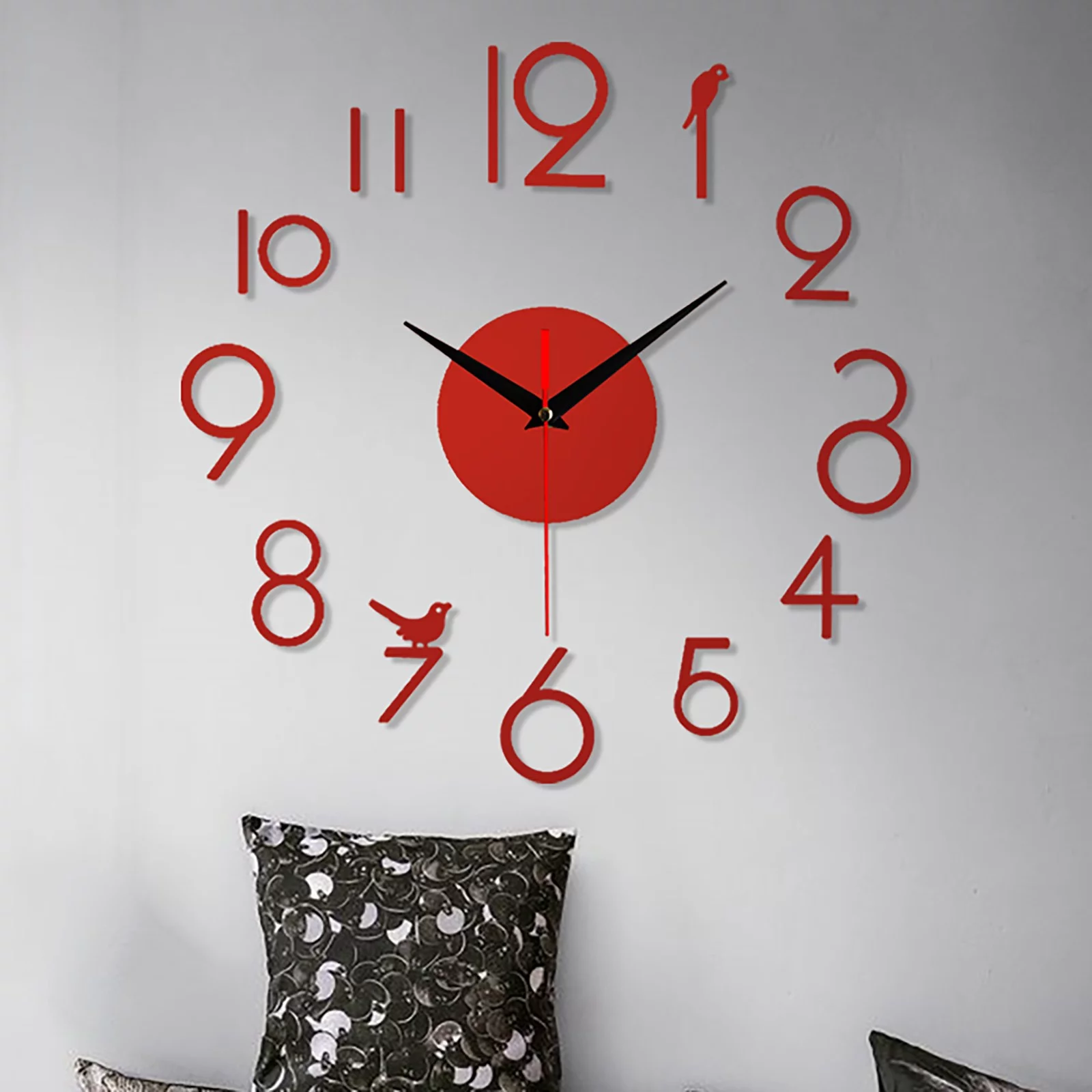 20 Inch Acrylic Clock Wall Clock Modern Design Round Style Number Acrylic Wall Clock Stickers For DIY Home Living Room Decors
