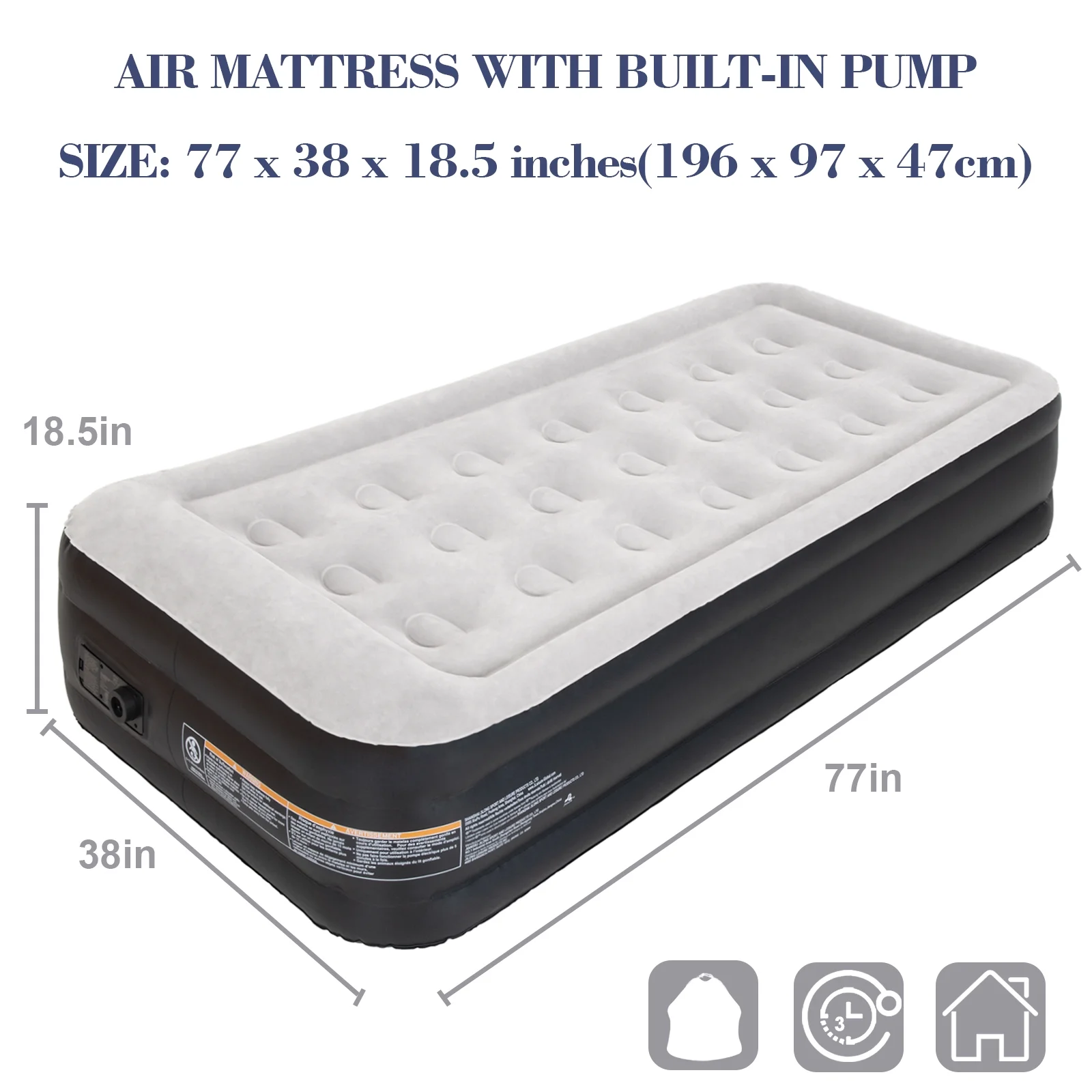 Honeydrill Twin Size Air Mattress 18.5