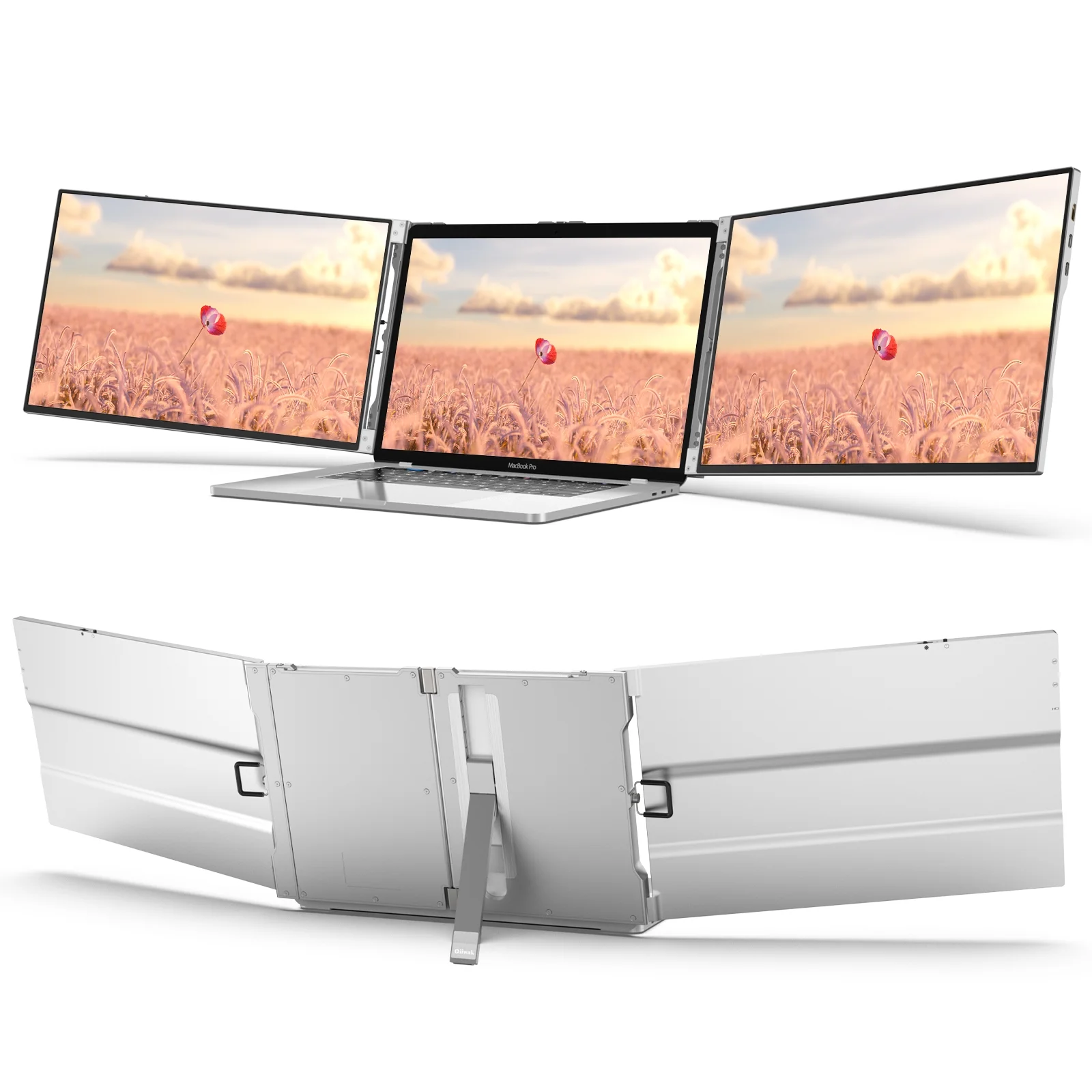 Oiiwak OK14, 14inch Triple Portable Monitor for 13-16