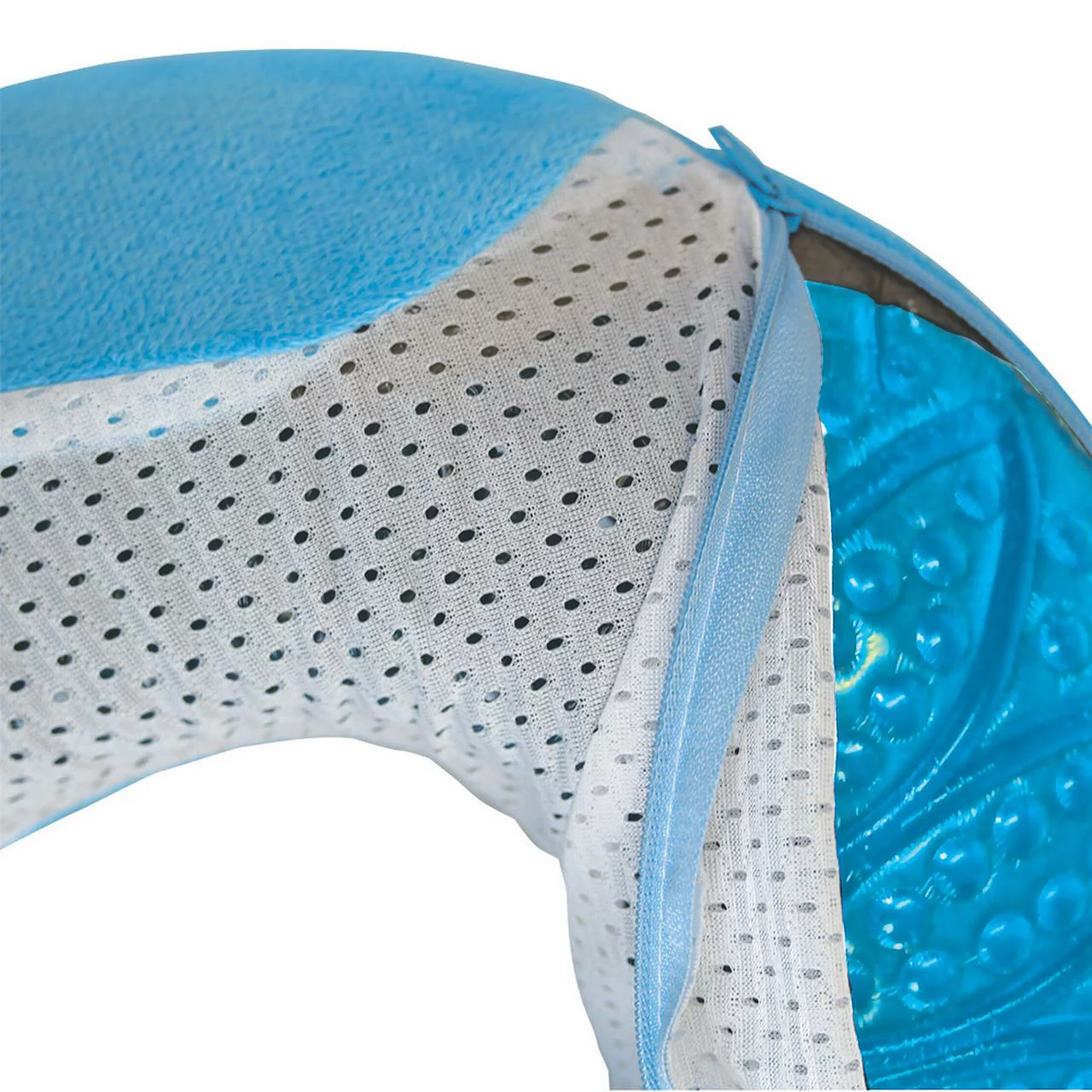Cloudz Cool Gel Memory Foam Travel Neck Pillow - Blue