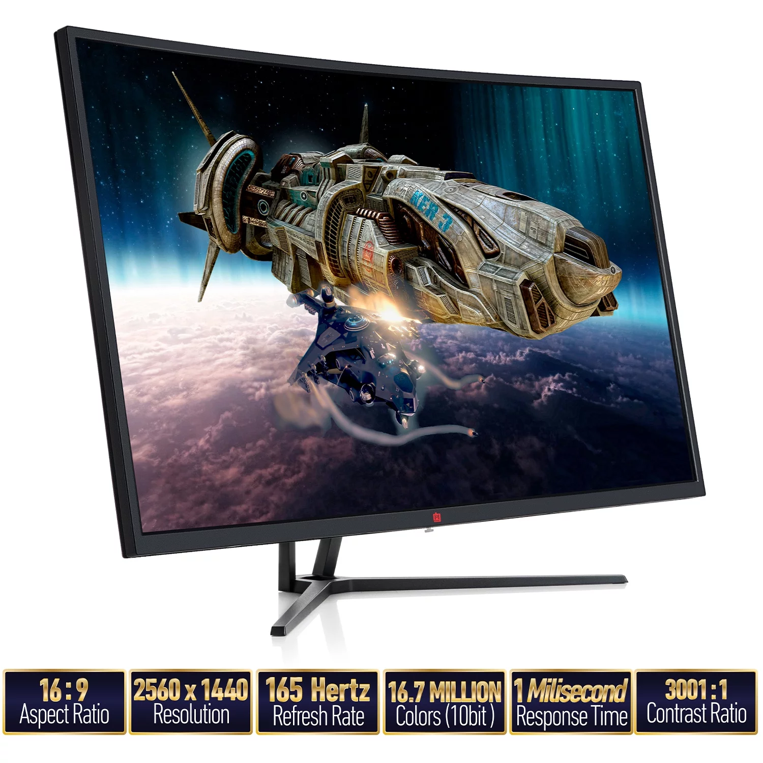 Deco Gear 39” Curved Gaming Monitor, 2560x1440, 1ms MPRT, 165 Hz, 16:9, HDR400, 4000:1, 2-Pack