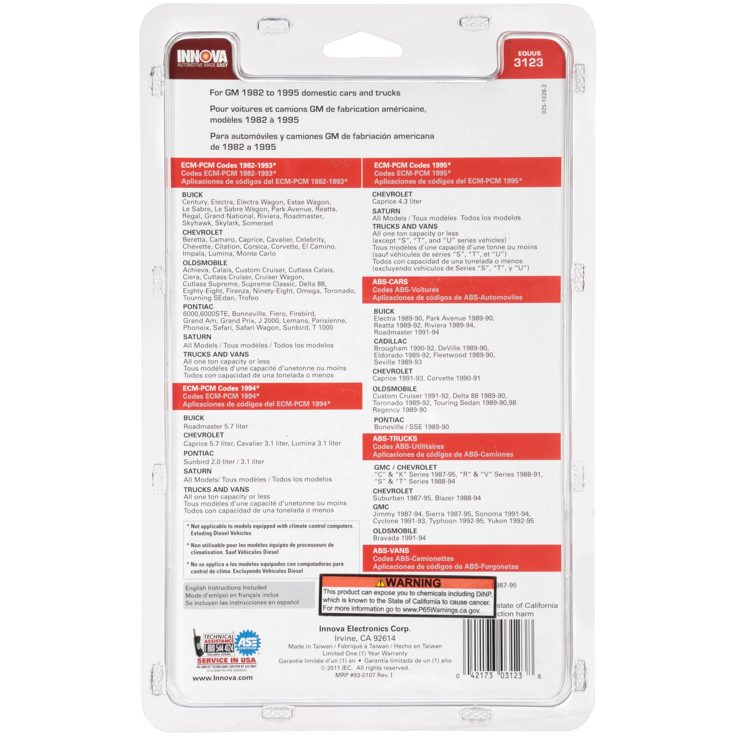 INNOVA 3123 GM OBD1 Code Reader