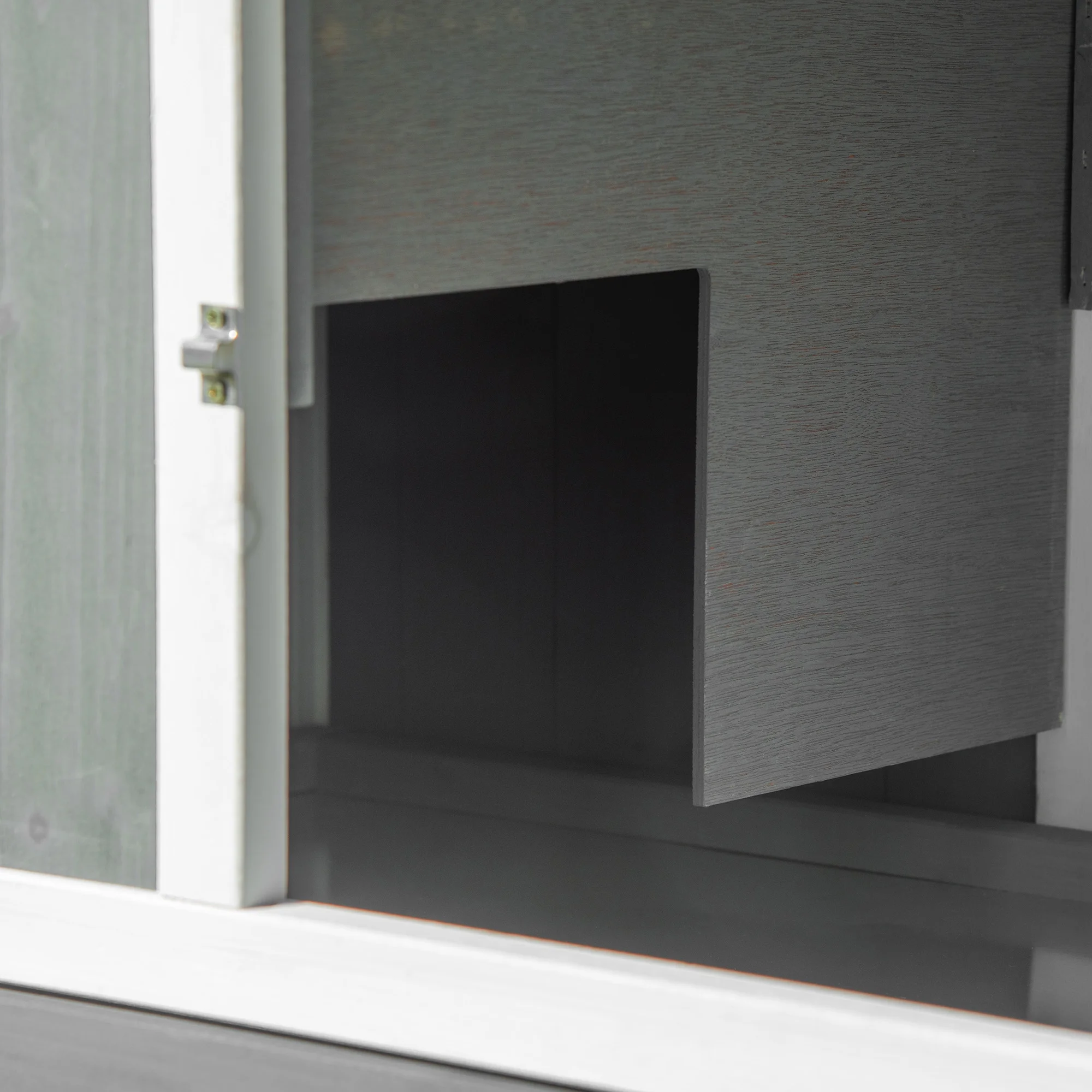 PawHut Wooden Rabbit Hutch with Run, Tray, Ramp for 1-3 Rabbits, White