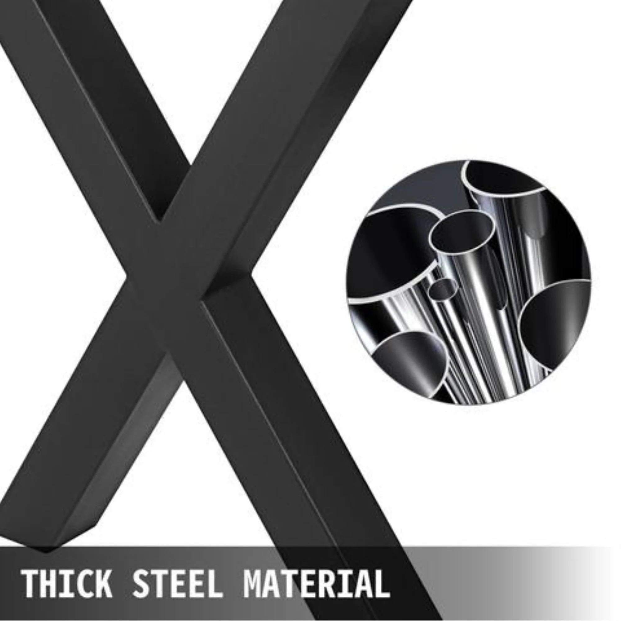 Vevor ZTHSCX720X600MM01V0 28 x 24 in. Dining Table Legs, Black - Set of 2