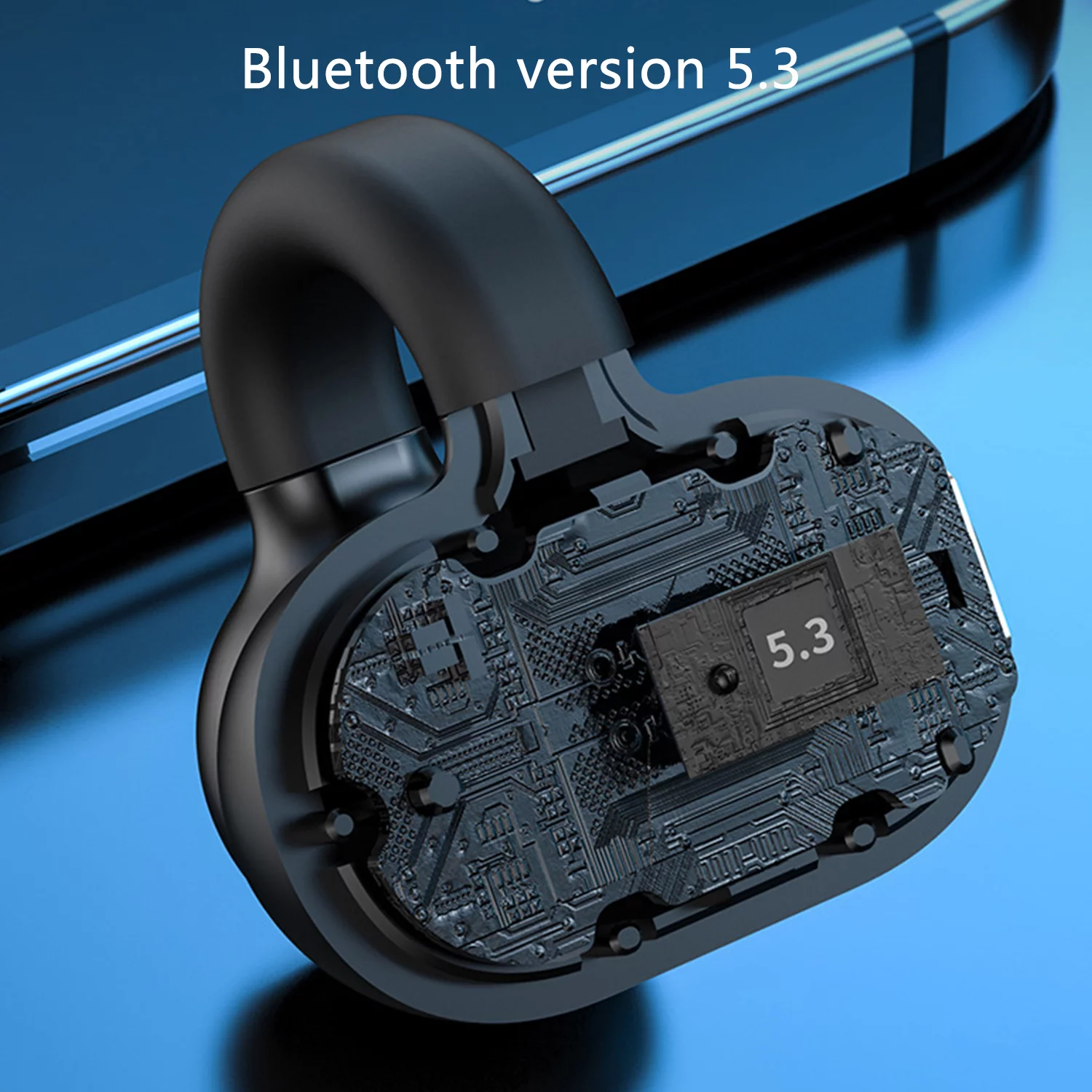 Dpisuuk Wireless Bluetooth Headphone, Wireless Earclip Earphones, Single Open Ear Clip Headphone Bluetooth Earbuds for Walking Sport Business (Single) (Black)