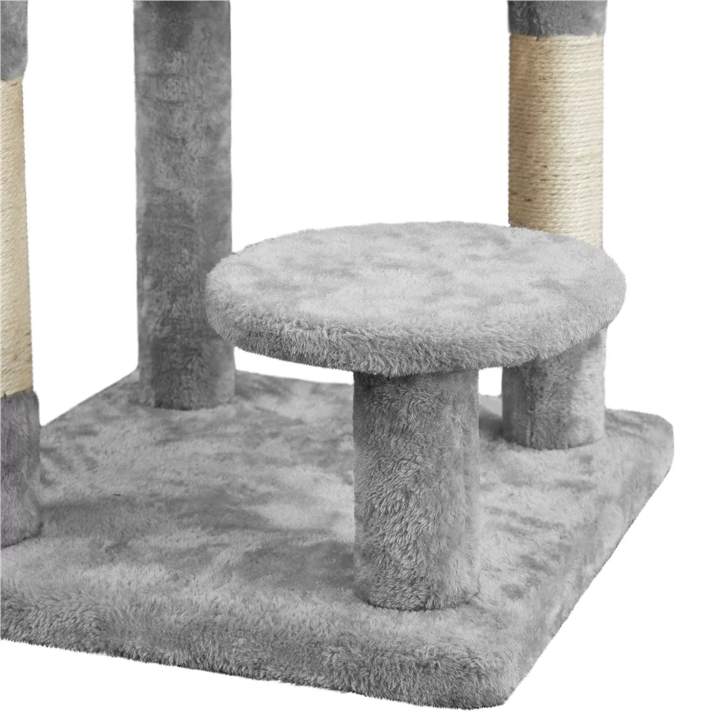 Yaheetech 46'' Cat Tree Multilevel Cat Condo with Scratching Posts and Perch Platform,Light Gray