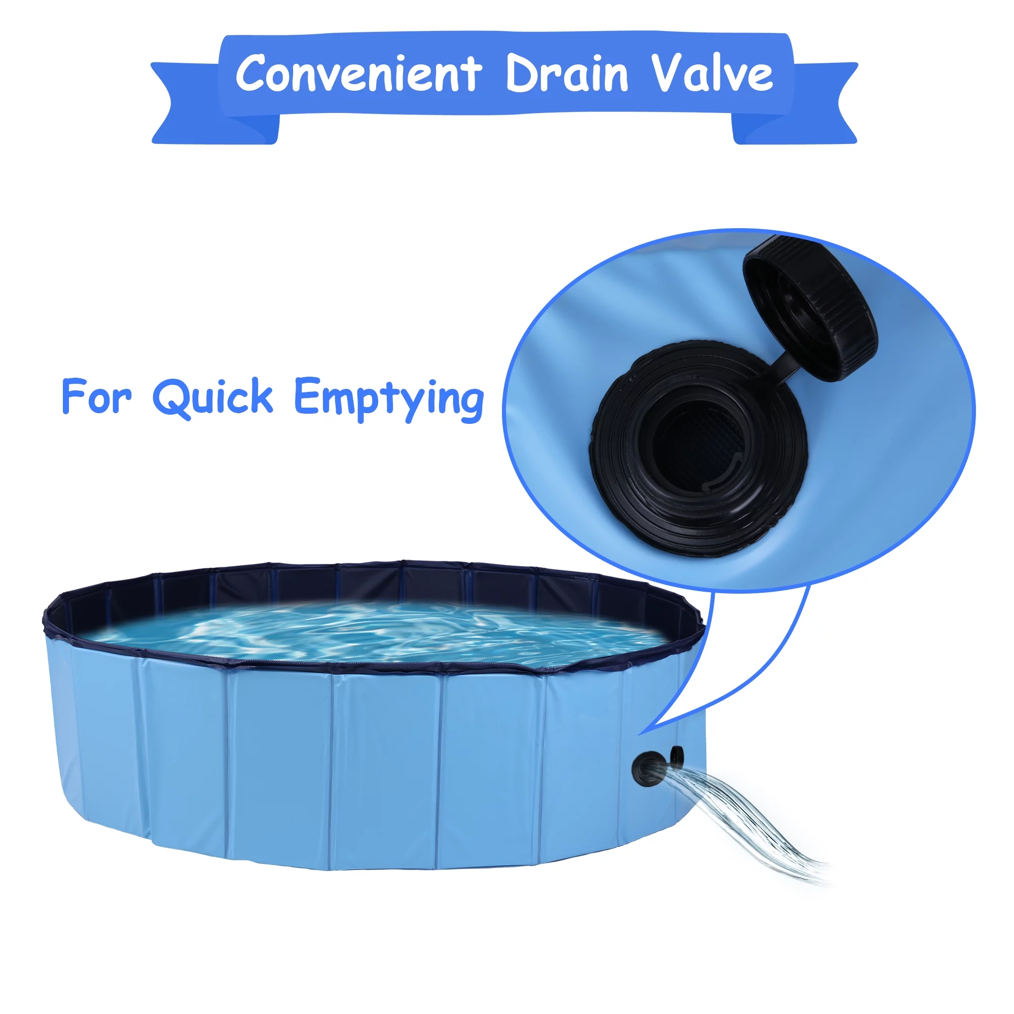 KARMAS PRODUCT Foldable Pet Swimming Pool for Dogs Easy to Fold Fill Empty & Clean Slip-Resistant PVC Bathing Tub Kiddie Pool for Puppy Small Large Dogs Cats and Kids