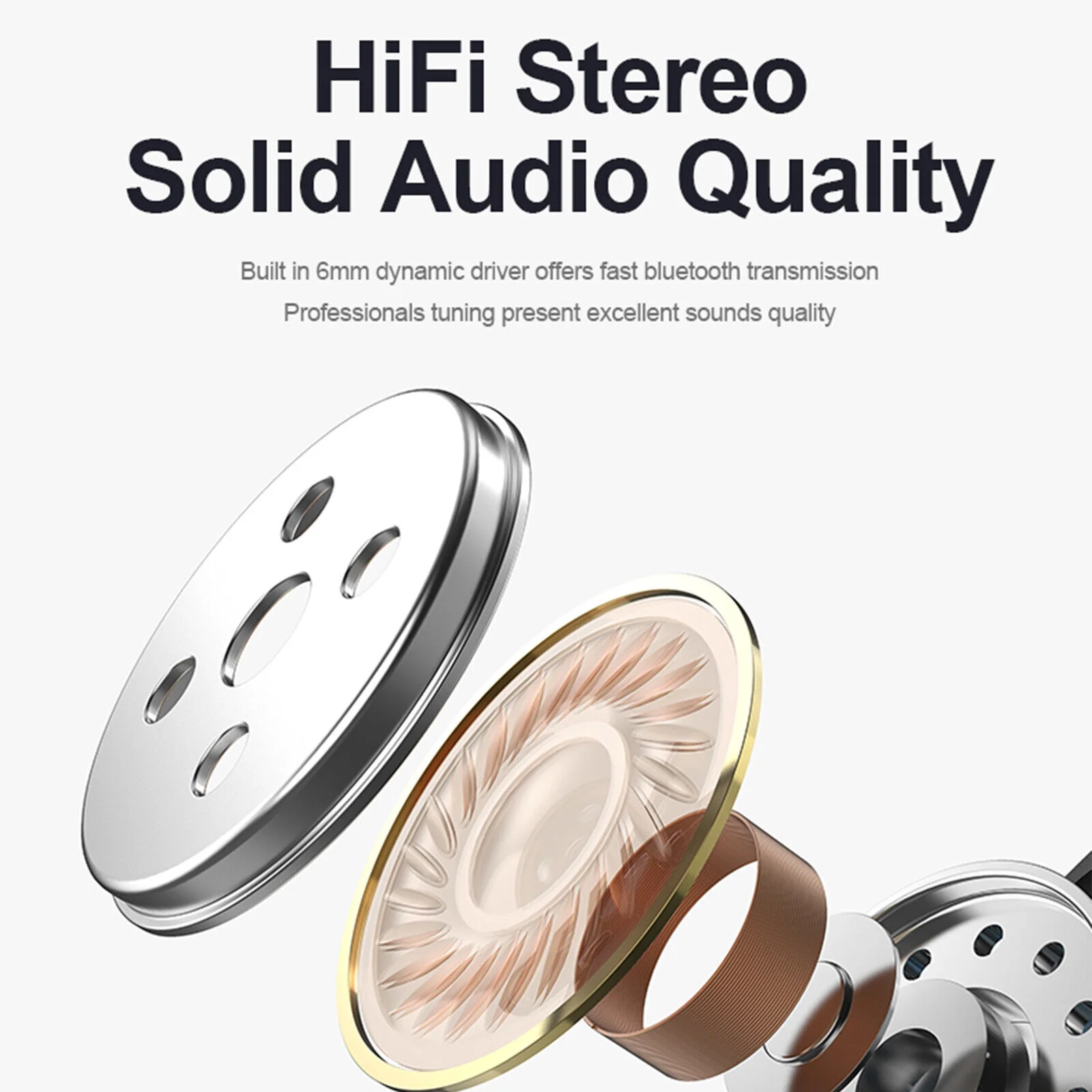 Bluetooth 5.0 Earbuds for iPhone Samsung Android Wireless Earphones Waterproof