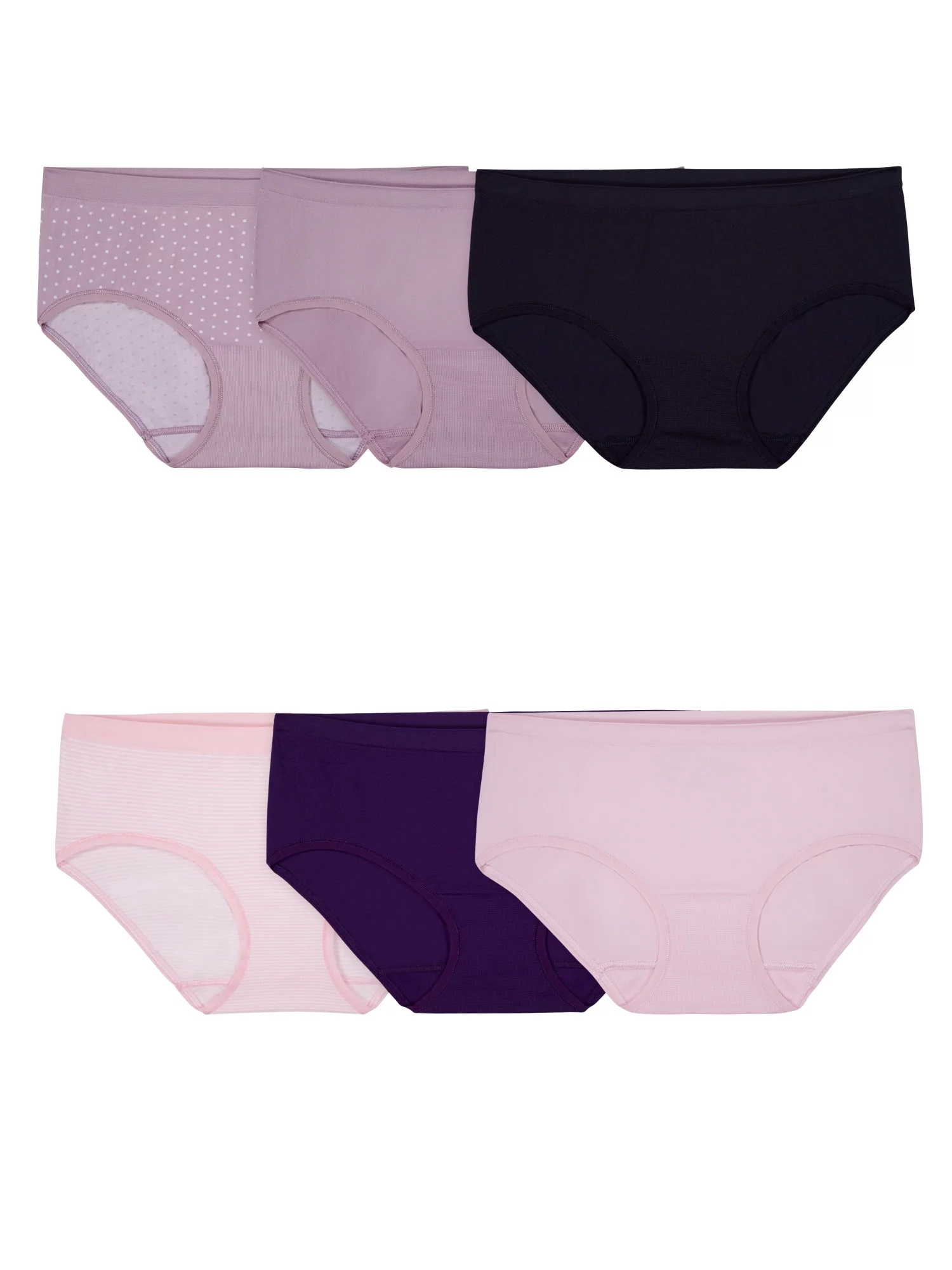 Fruit of the Loom Women's 360 Stretch Seamless Hipster Underwear, 6 Pack
