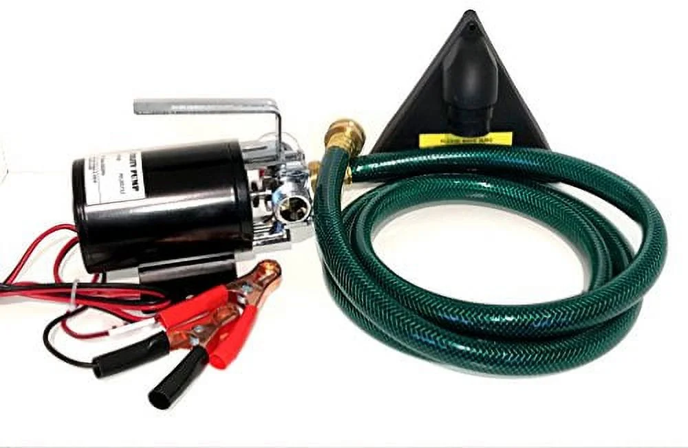 12-volt DC 1/10th HP 330 GPH Battery Powered Portable Mini Water Transfer Utility Pump with Metal Connectors for Standard 3/4