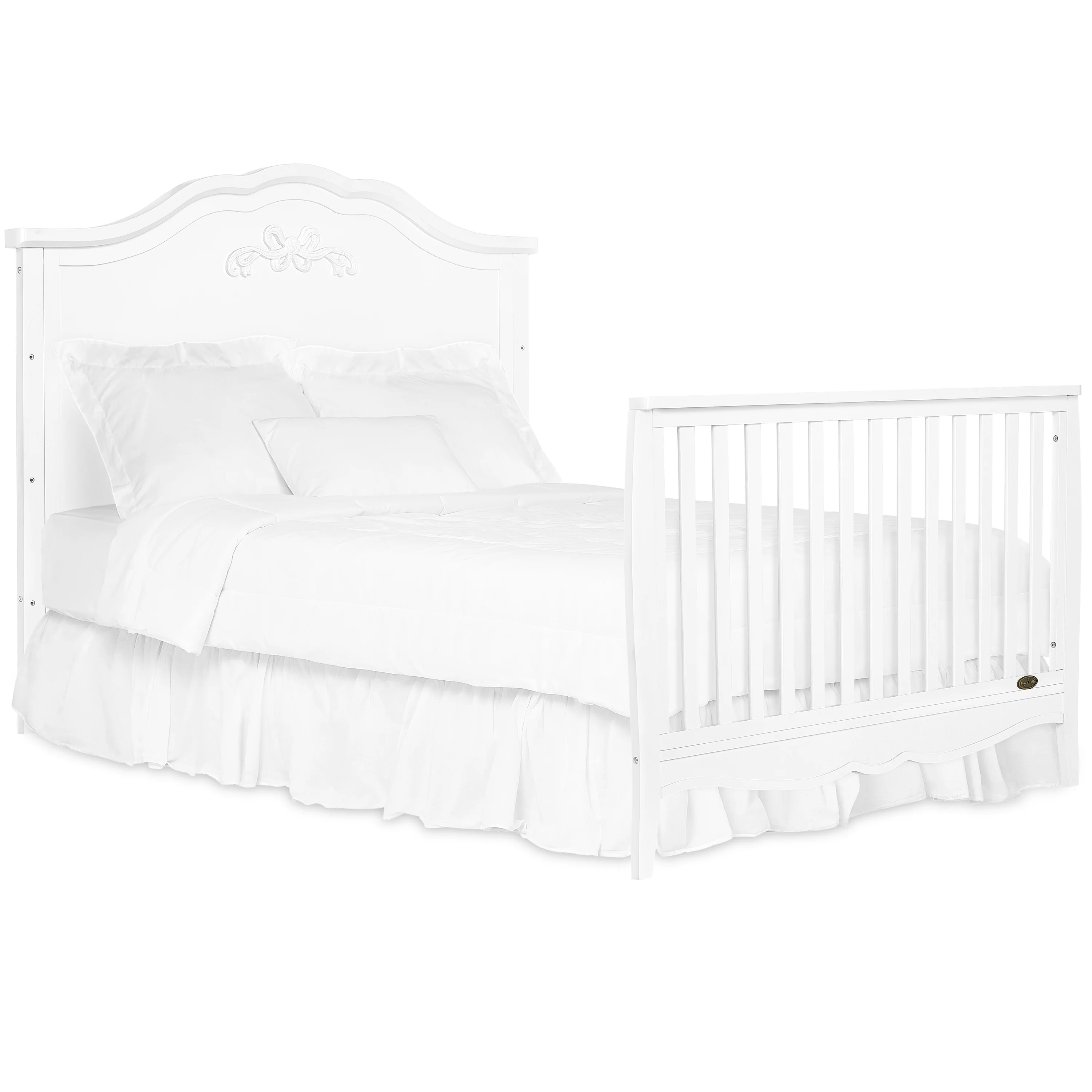 Dream On Me Jasmine 4-in-1 Convertible Crib, New Zealand Pinewood, Greenguard Gold, White