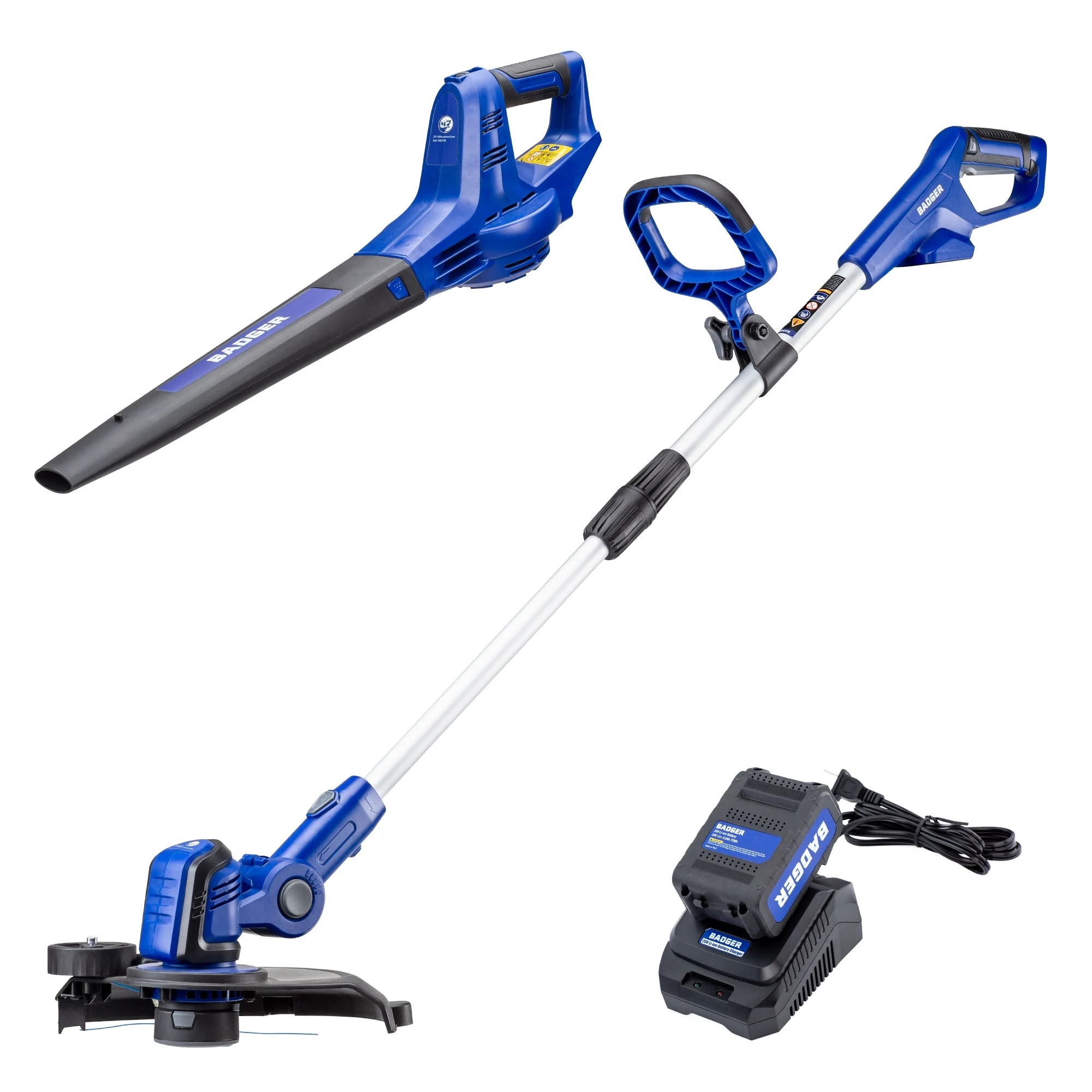 WILD BADGER POWER 20 Volt Trimmer Edger and Sweeper with 4.0AH Battery