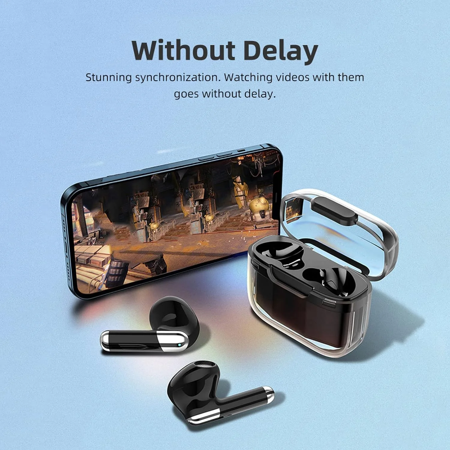 Smart Translation Earbuds, Two-Way Real-time Translator Earbuds 144 Languages with APP,True Wireless Bluetooth Translator Headphones with Charging Case for Business Travelling , Black