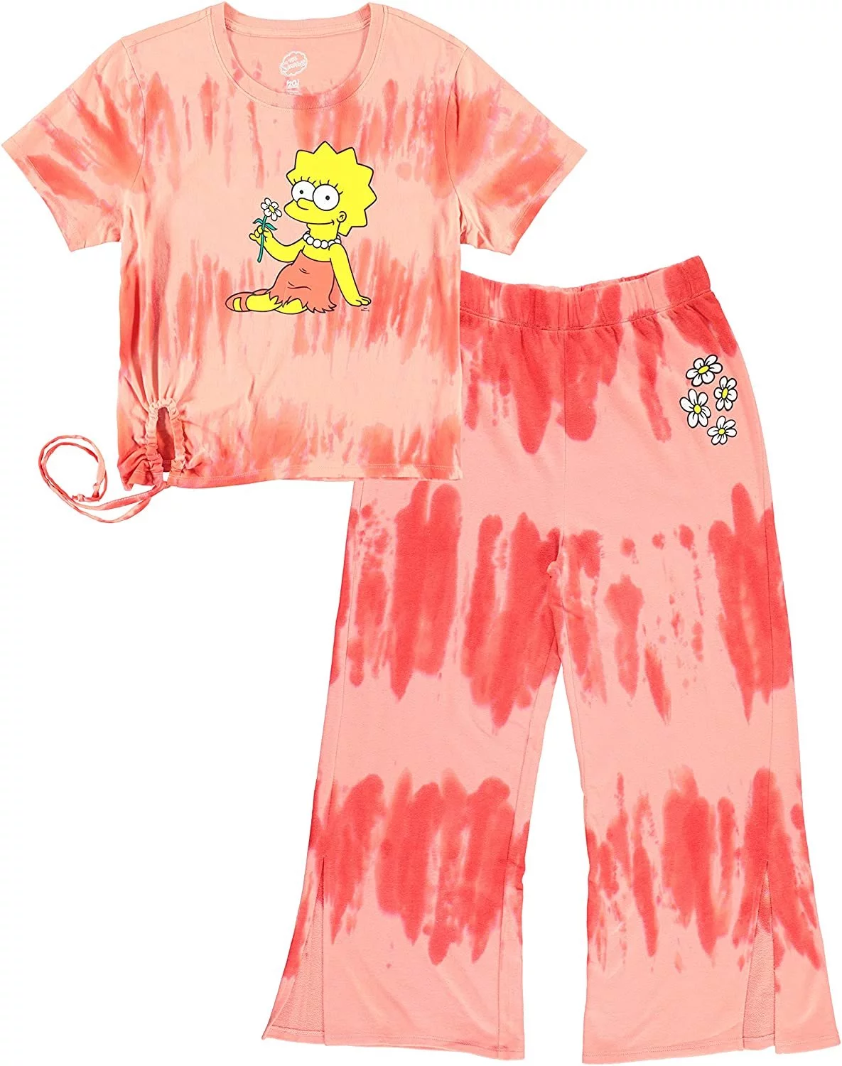 Woman's Lisa Simpson T-Shirt and Jogger Loungewear Set for Juniors Adults - Capri Pants