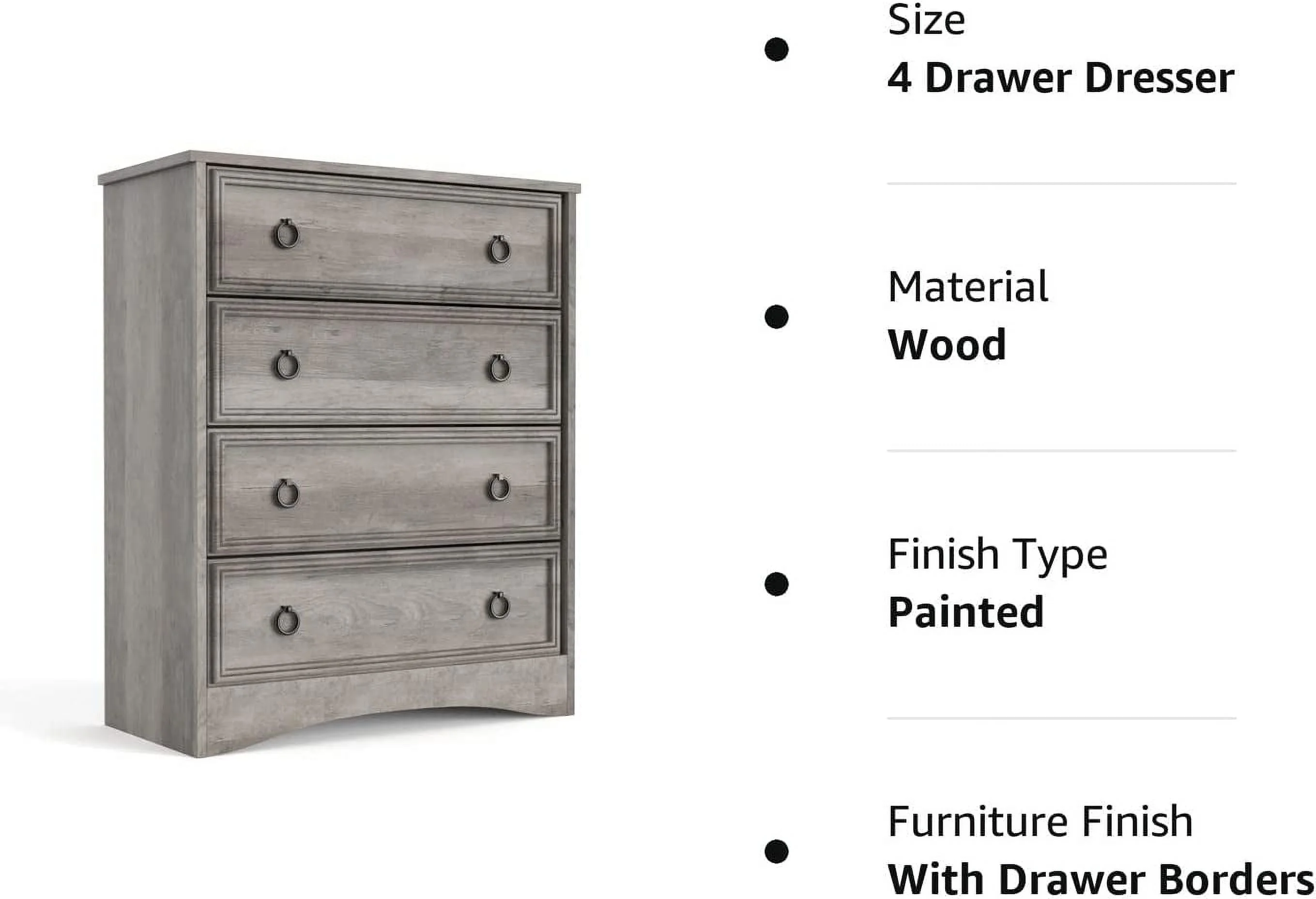 Modern 10 Drawer Dresser, Dressers for Bedroom, Chest of Drawers Closet Organizers and Storage Clothes - Easy Pulls Handle, Textured Borders Living Room, Hallway, Gray