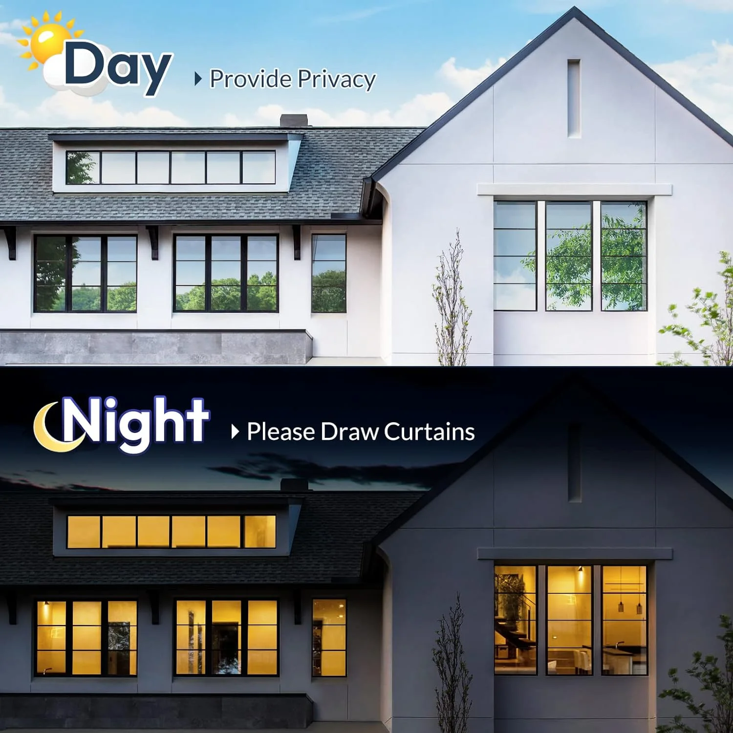 rabbitgoo One Way Window Film, Mirror Effect Tint Glass Covering for Home Office, Daytime Privacy Protecting Reflective Heat Control Anti UV Door Sticker for House, Silver