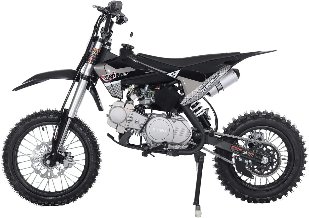 X-Pro Brand New Storm 125cc Dirt Bike with 4-Speed Manual Transmission, Kick Start, Big 14