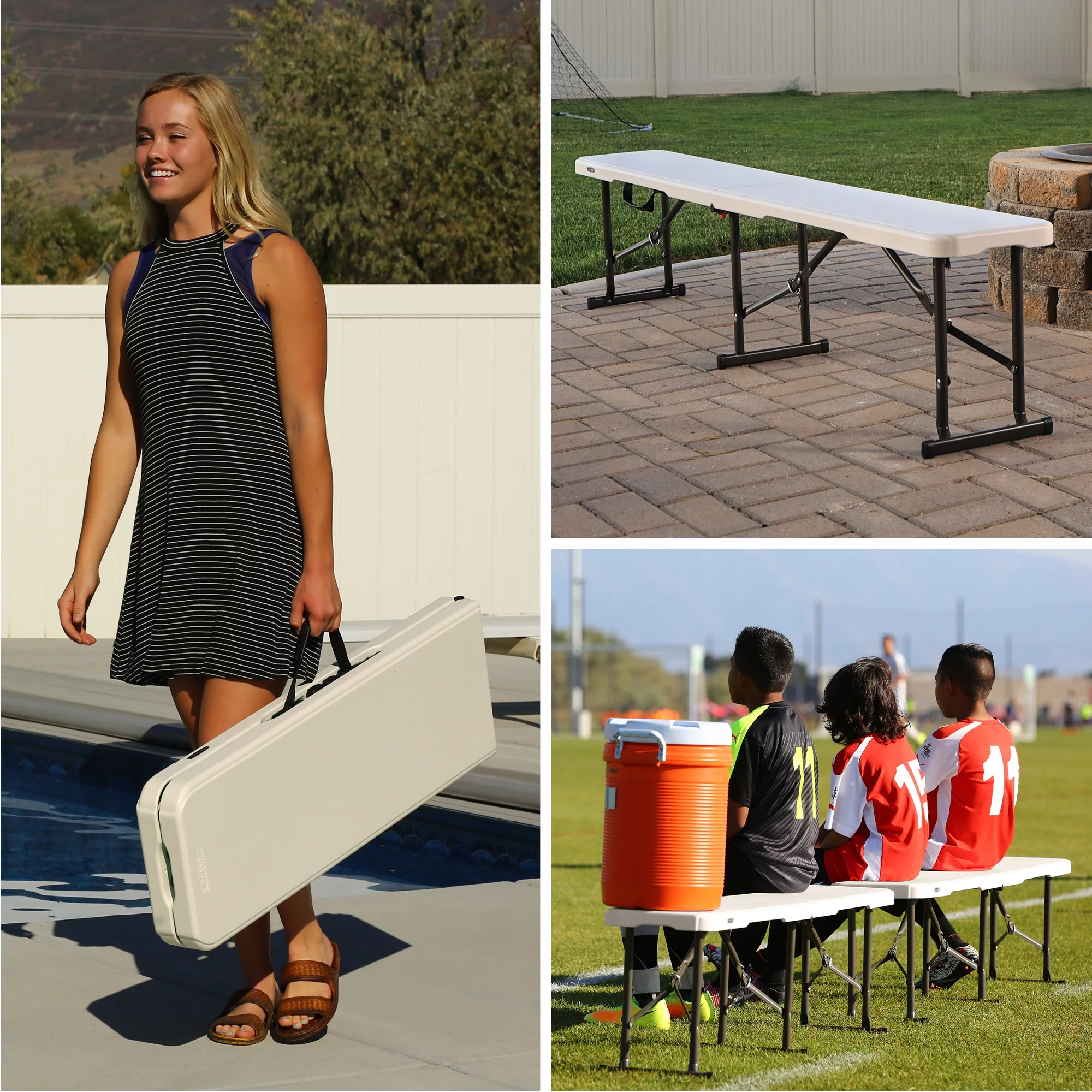 Lifetime 6 foot Bench, Indoor/Outdoor Light Commercial, White Granite (80309)