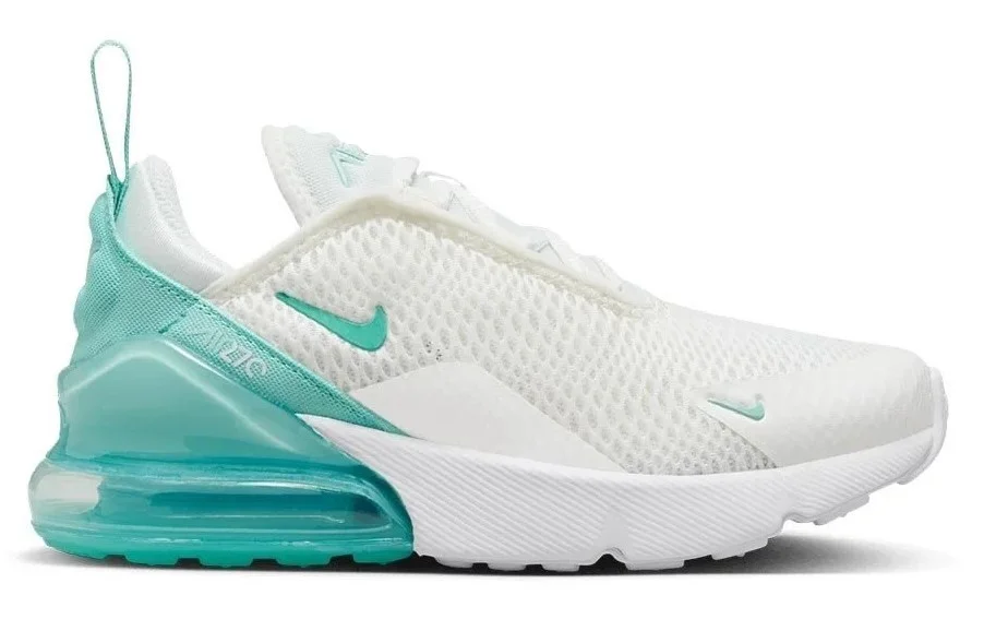 Little Kid's Nike Air Max 270 Summit White/Emerald Rise (AO2372 115) - 11