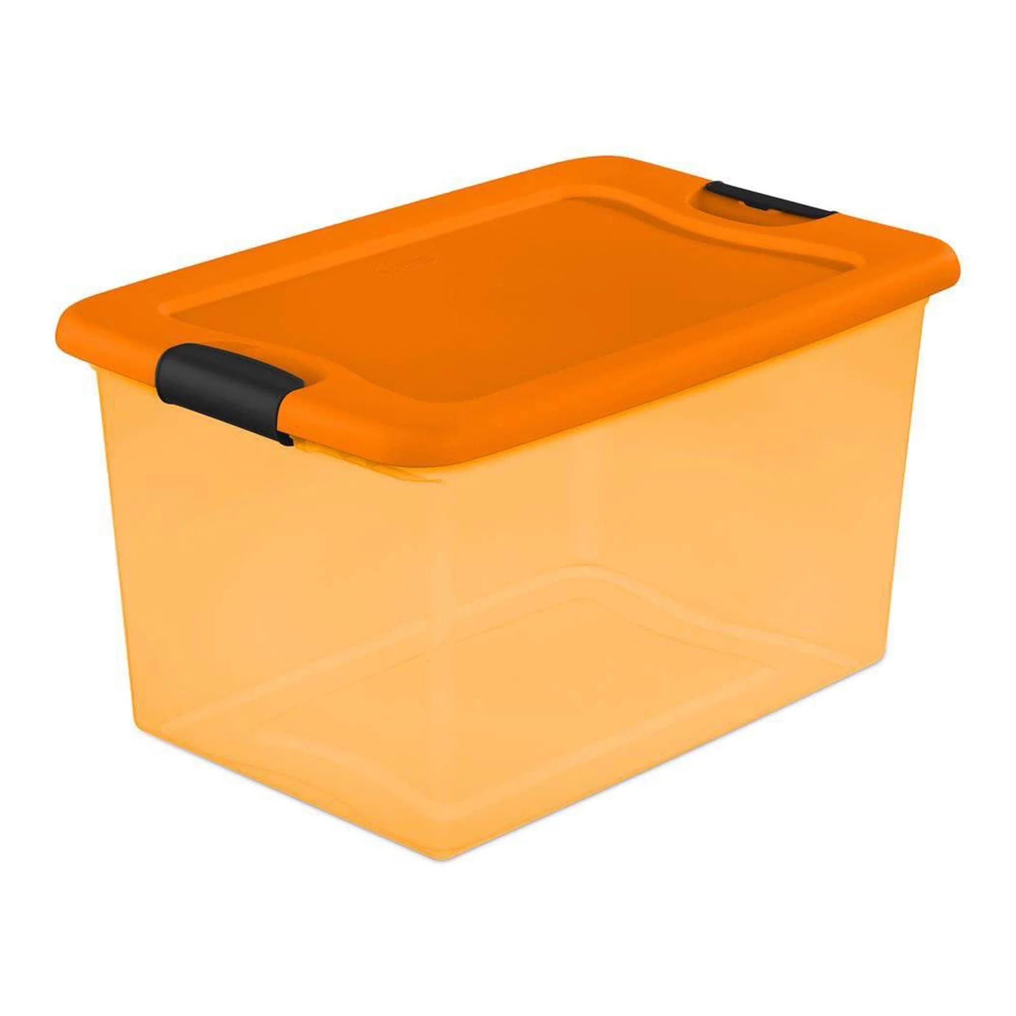 Sterilite Orange 64 Qt Latching Plastic Storage Box Container Tote, 12 Pack