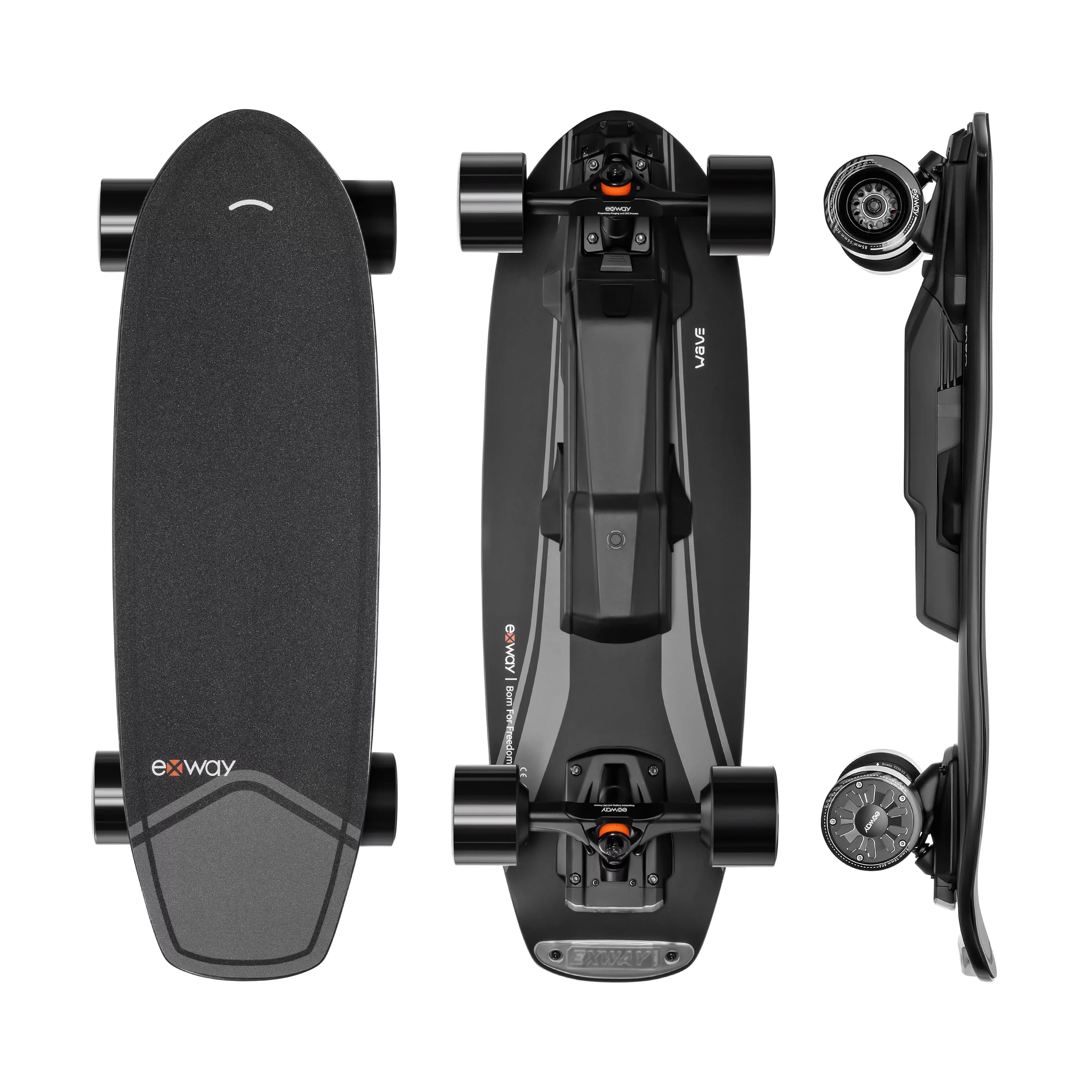 Exway Wave Belt Electric Skateboard, Travel-friendly, Speed 23mph, Range 12miles, Wheels 85mm, for Adults