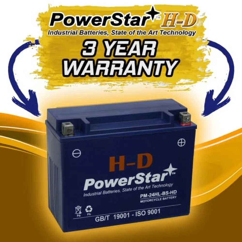 PowerStar 12V 24Ah 402Cca Hp Maintenance Free Battery 1988-2000 Honda Gl1500 Gold Wing Ytx24Hl-Bs