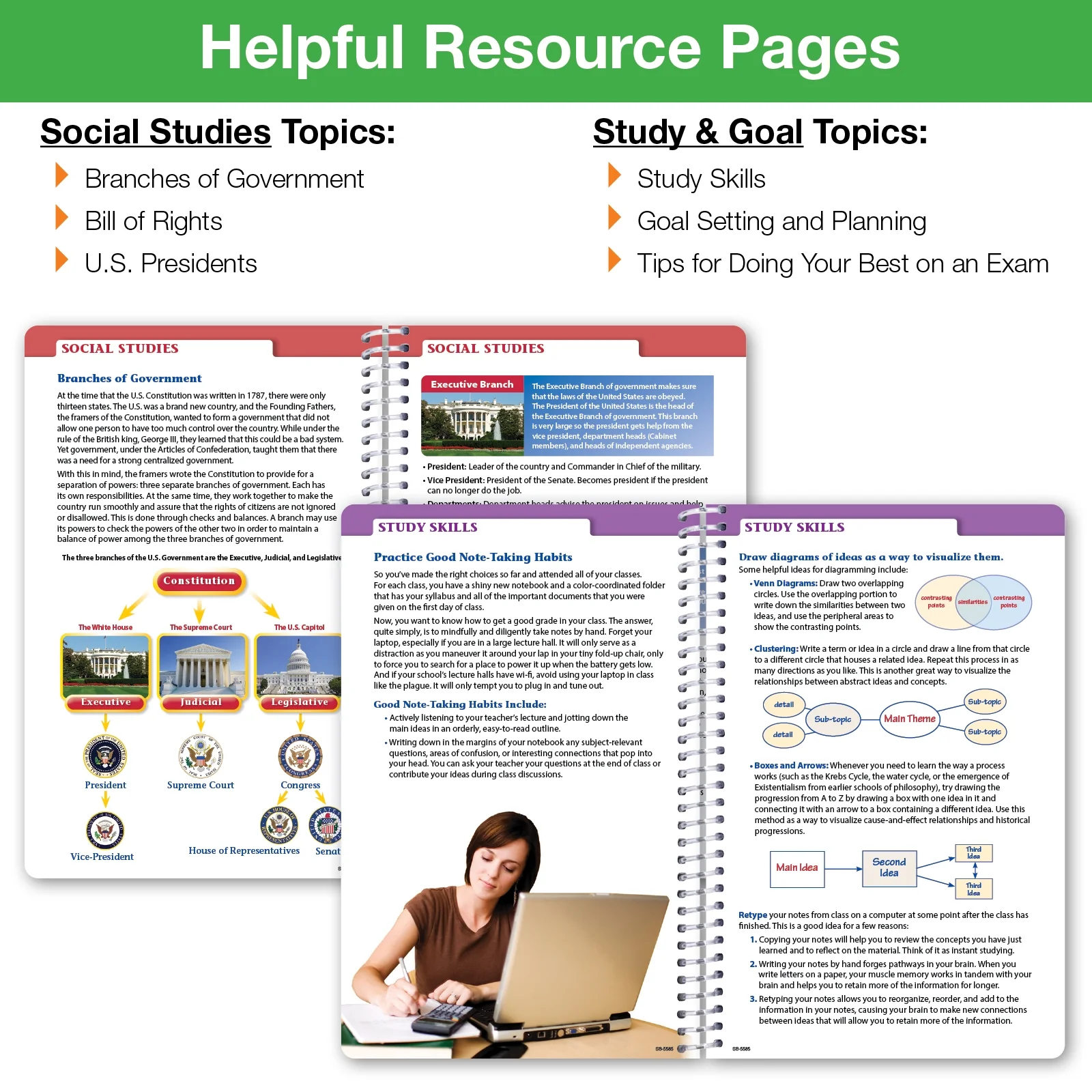 Global Datebooks Dated Middle or High School Secondary Student Planner for Academic Year 2024-2025 Includes Ruler/Bookmark and Planning Stickers (Block Style - 5.5