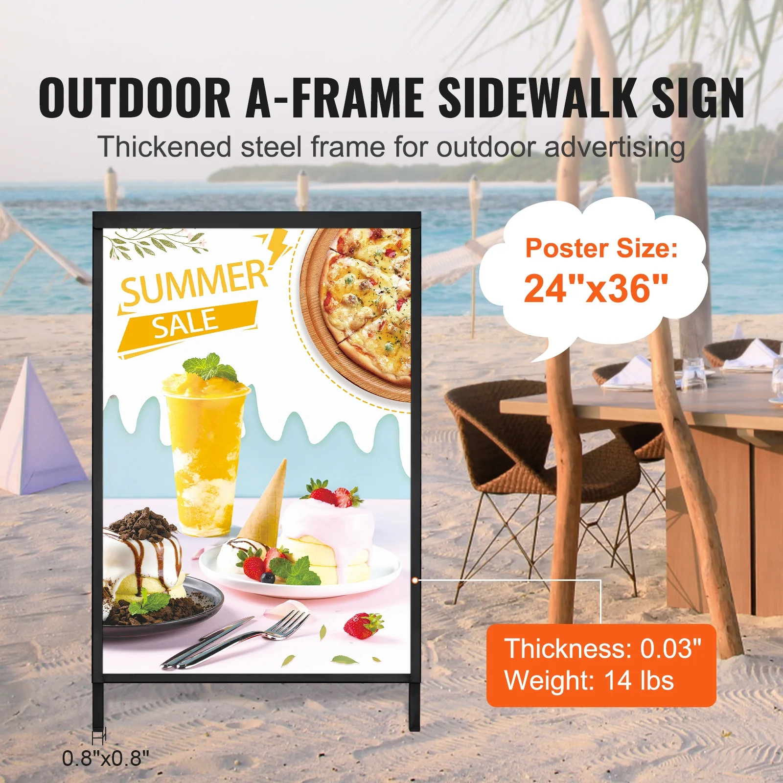 SKYSHALO Outdoor A-Frame Sidewalk Sign 24x36 inch Sandwich Board Signs