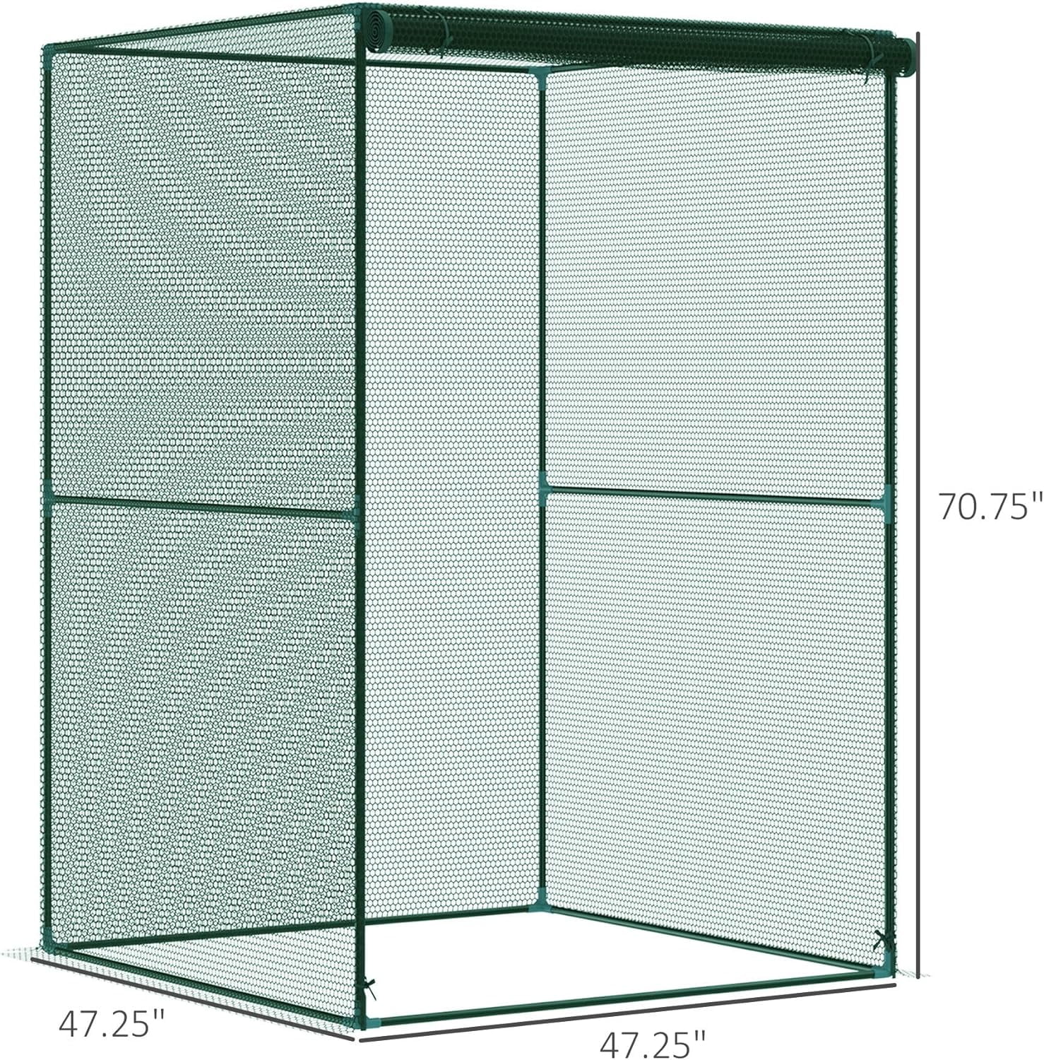 4' x 4' Crop Cage, Plant Protection Tent with Zippered Doors for Vegetable Garden, Backyard, Green