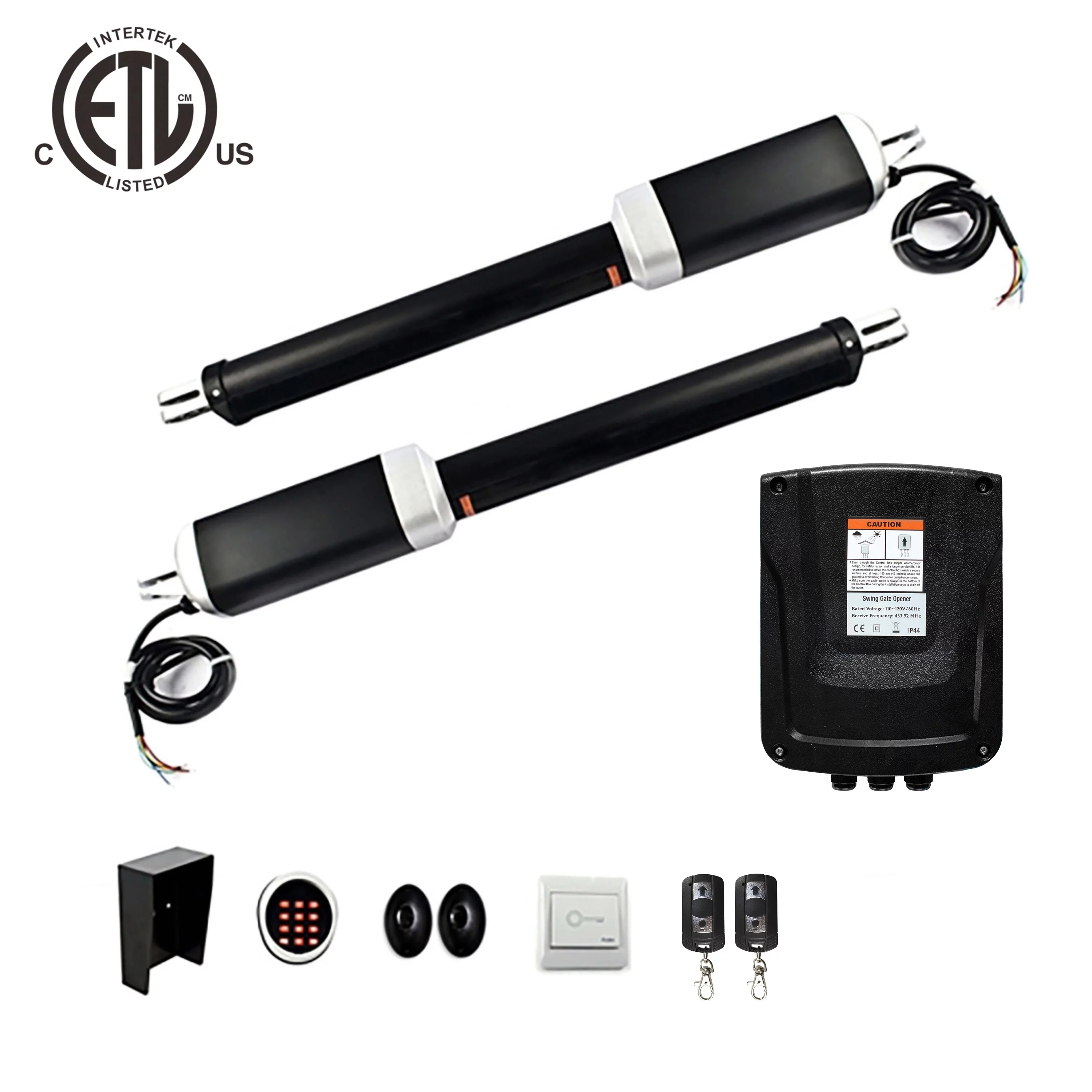 ALEKO Venice Style Dual Swing Steel Driveway Gate 14 ft with ETL Gate Opener