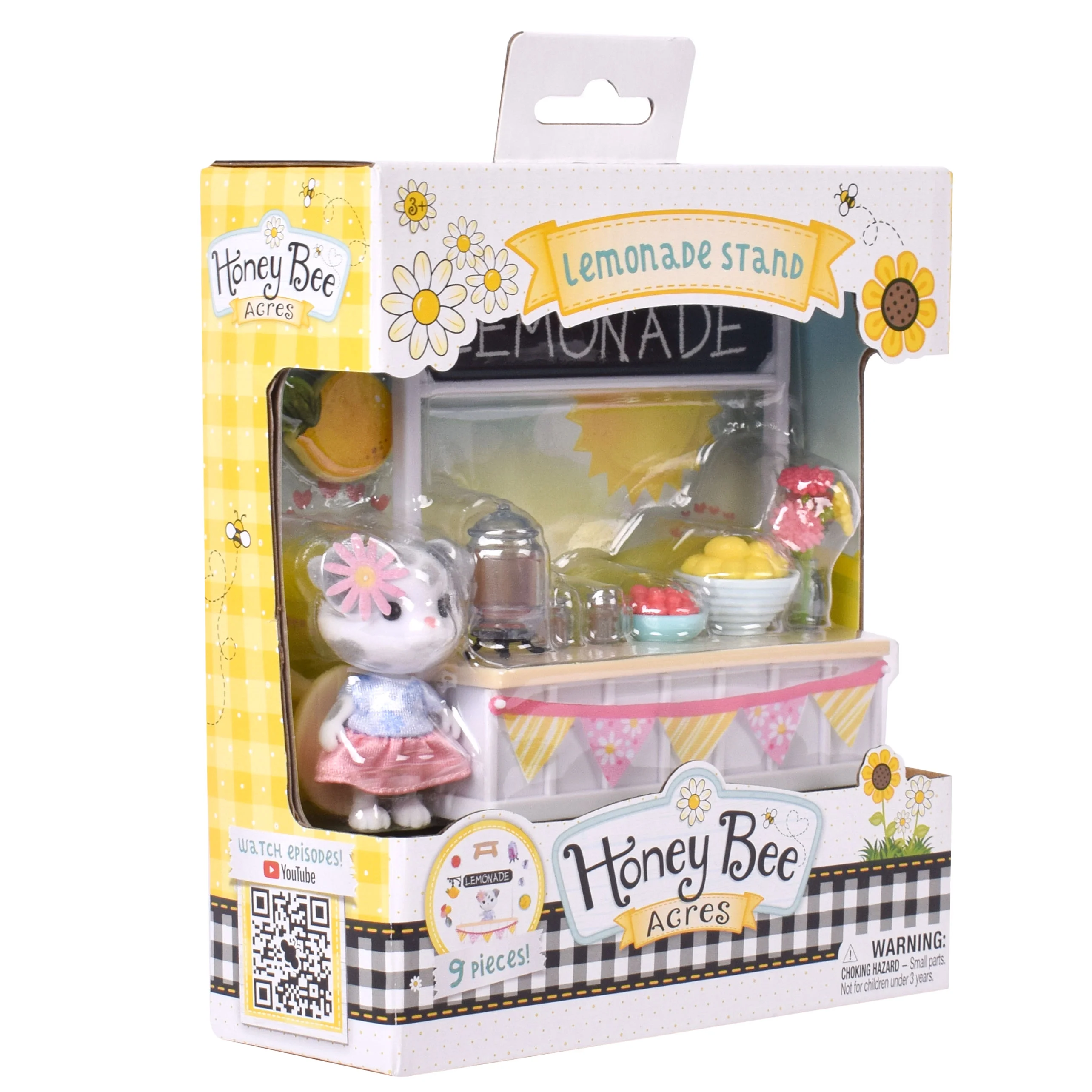 Honey Bee Acres Sweet & Sour Lemonade Stand Playset with Dog Figure, 9 Piece, Ages 3+