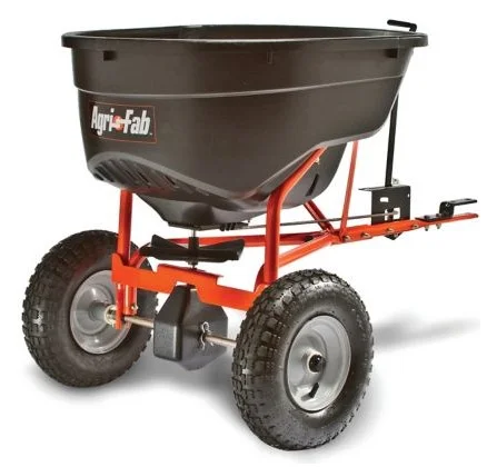 Agri-Fab 45-0463 Tow Behind Broadcast Spreader 130lb Capacity Metal Black