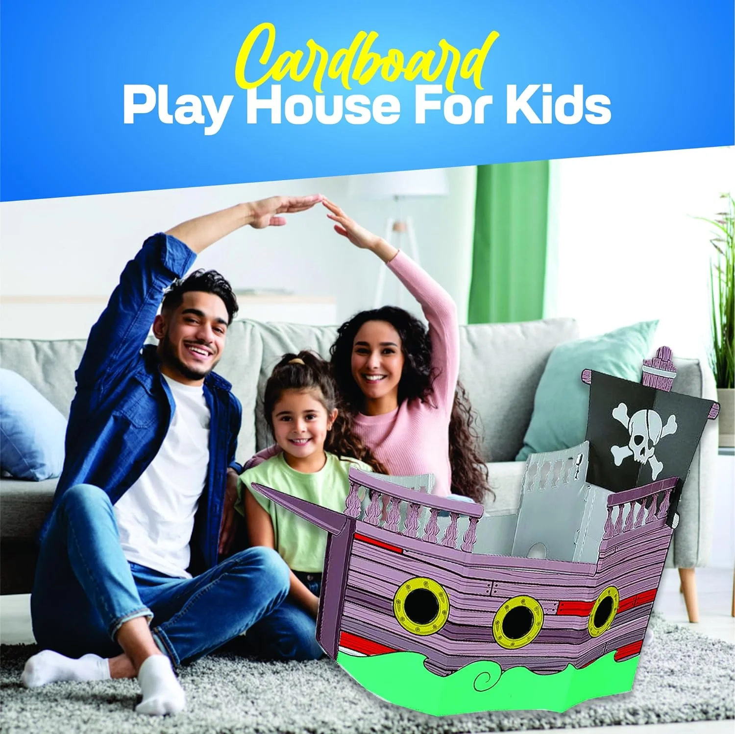 Color Your Own Pirate Ship Playhouse - Craft Kits - 1 Piece