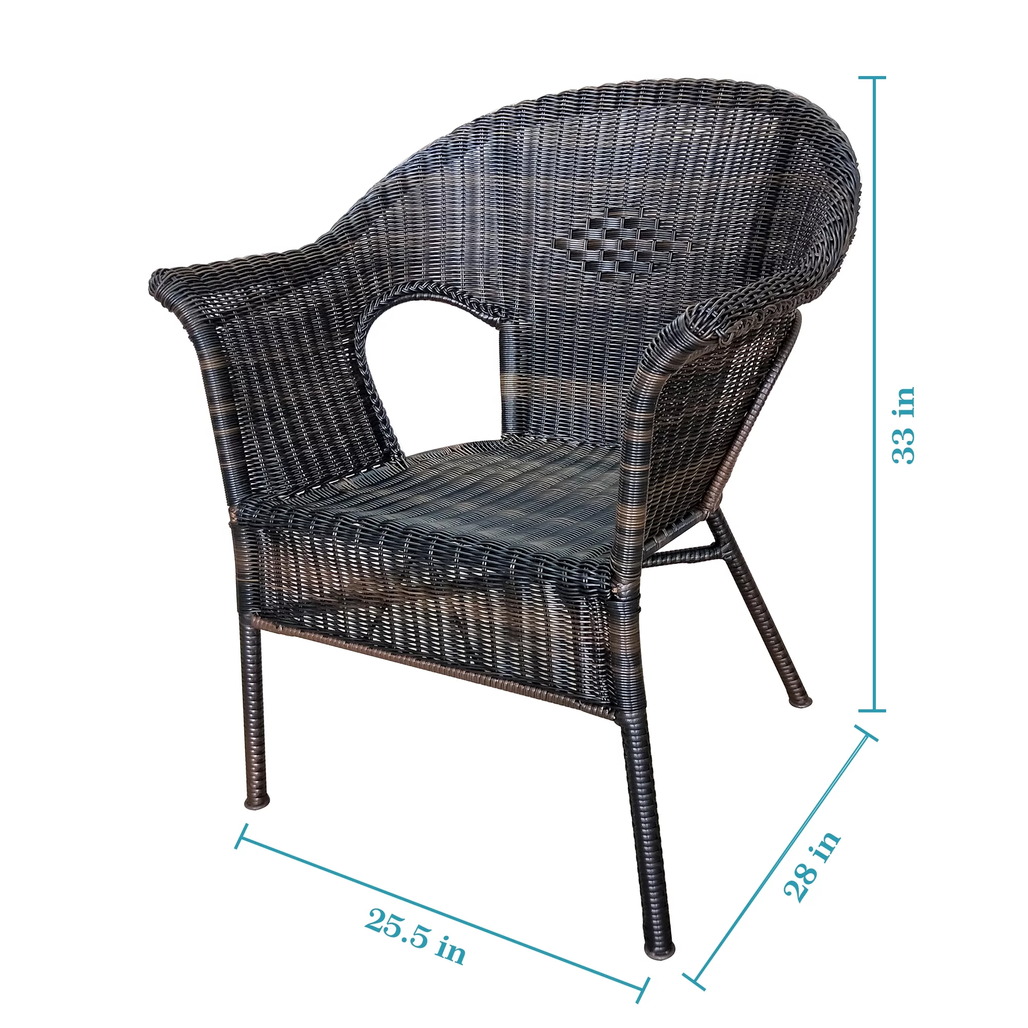 Dubbin Outdoor Wicker Stacking Dining Chair Rattan Indoor-Outdoor Restaurant Chair