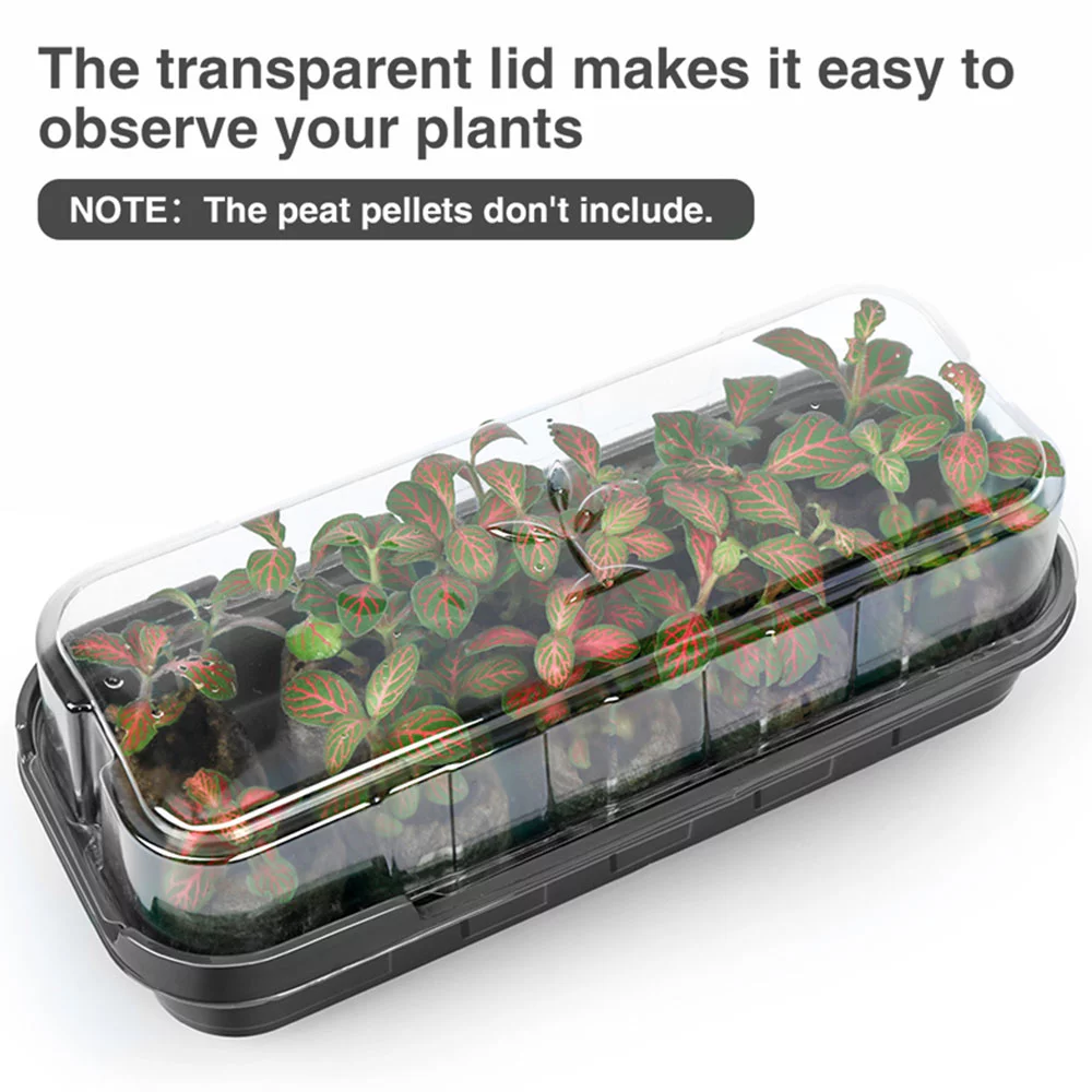 ZTOO 10 Cells Seedling Starter Tray Seed Germination Garden Flower Plant Pots Nursery Grow Box Plant Grow Seedling Germination Kit Nursery Pots Gardening Supplies