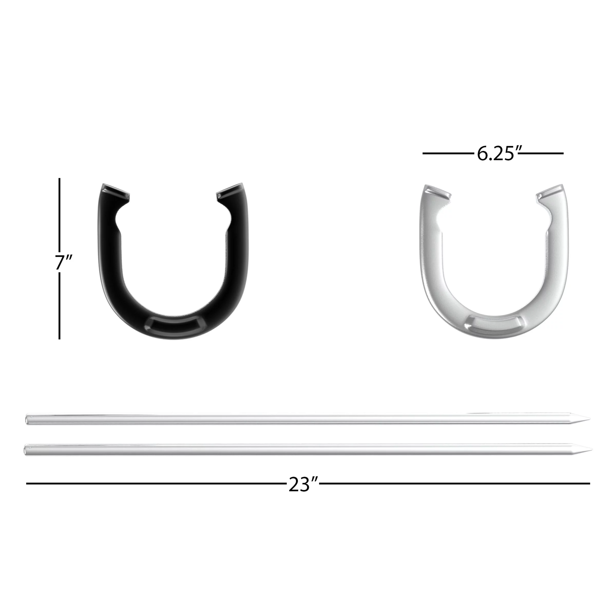 Professional Grade Horseshoe Set- Heavy Duty Set with Carrying Bag, 4 Horse Shoes and 2 Poles for Outdoor Fun for Adults and Kids by Trademark Games