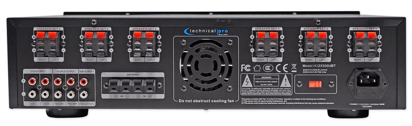 Technical Pro 6000w 6-Zone Home Theater Bluetooth Receiver+12) 6.5