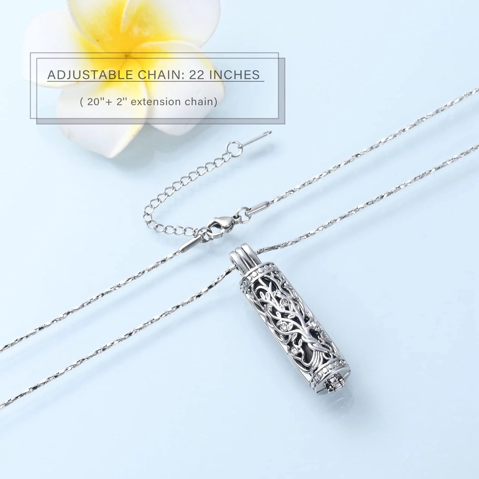Cremation Jewelry for Ashes Tree of Life Urn Necklace Cylinder Vial Urn Necklace for Men Women Keepsake Ashes Necklace Memory Pendent Ashes Holder