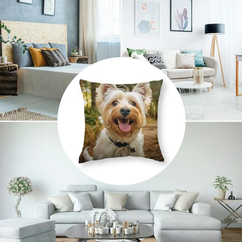 Cute West Highland White Terrier Dog Throw Pillow Cover Dog Animal Art Decor Pillow Case for Couch Bed Sofa Dog Lover Gift Inch Canvas Double Side,