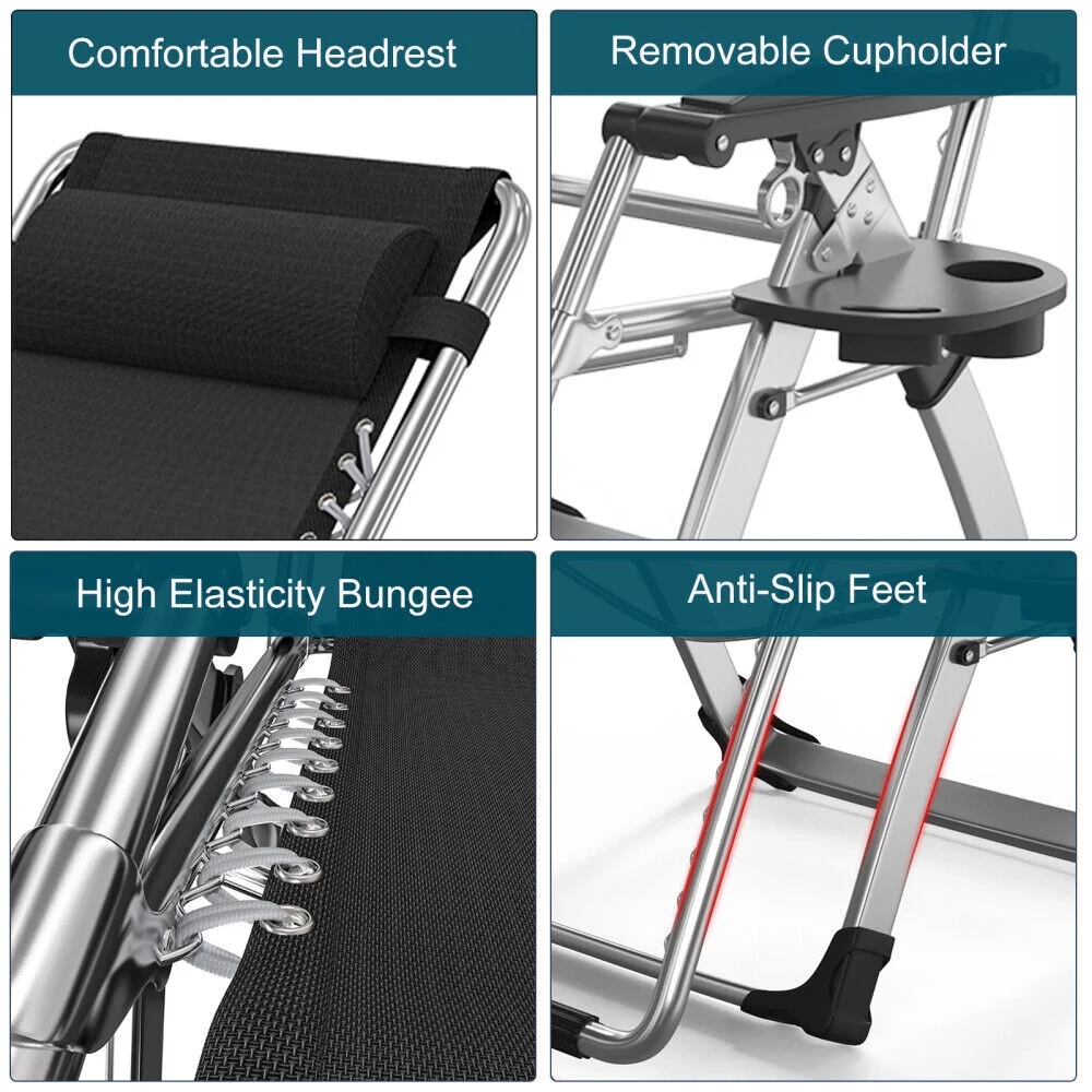 Zero Gravity Chair Folding Recliner Patio Lounge Beach Lawn pool Chair Outdoor